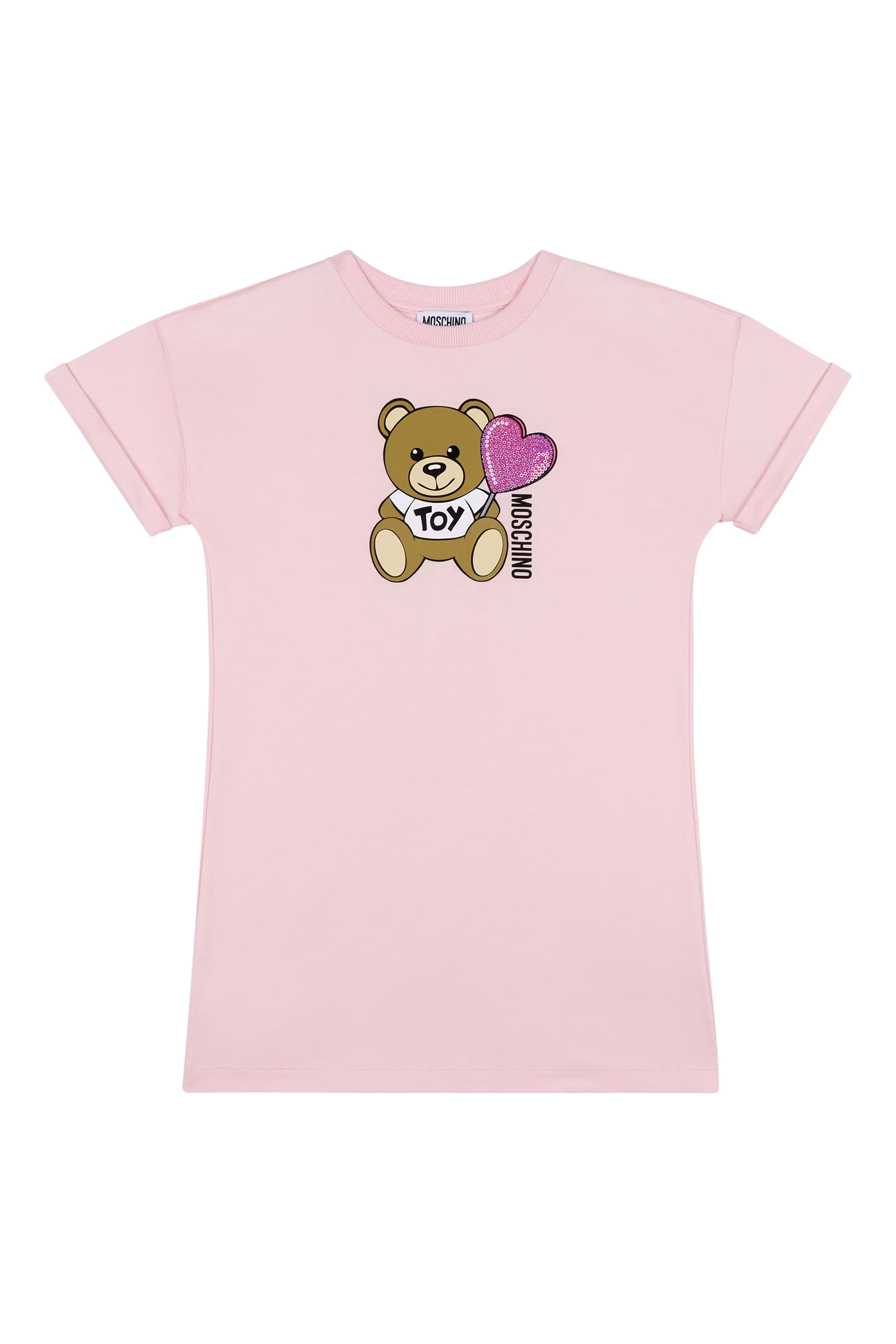 Kids Bear Graphic Round Neck T-Shirt Dress