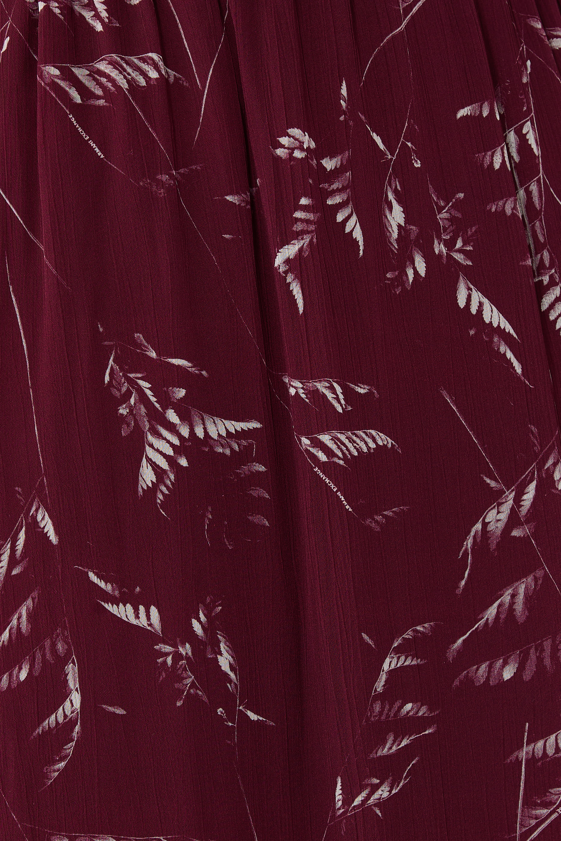 Foliage Print Chiffon Midi Skirt 