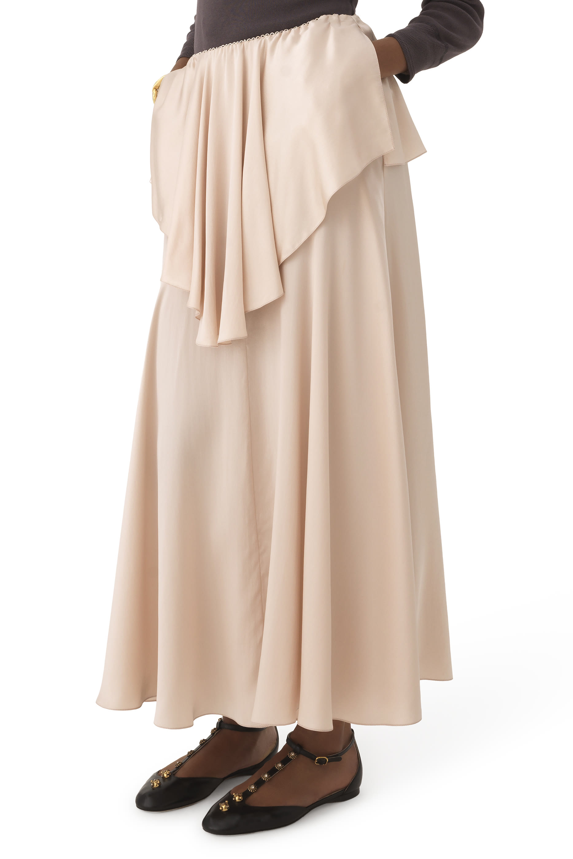 Fluid Layered Midi Skirt