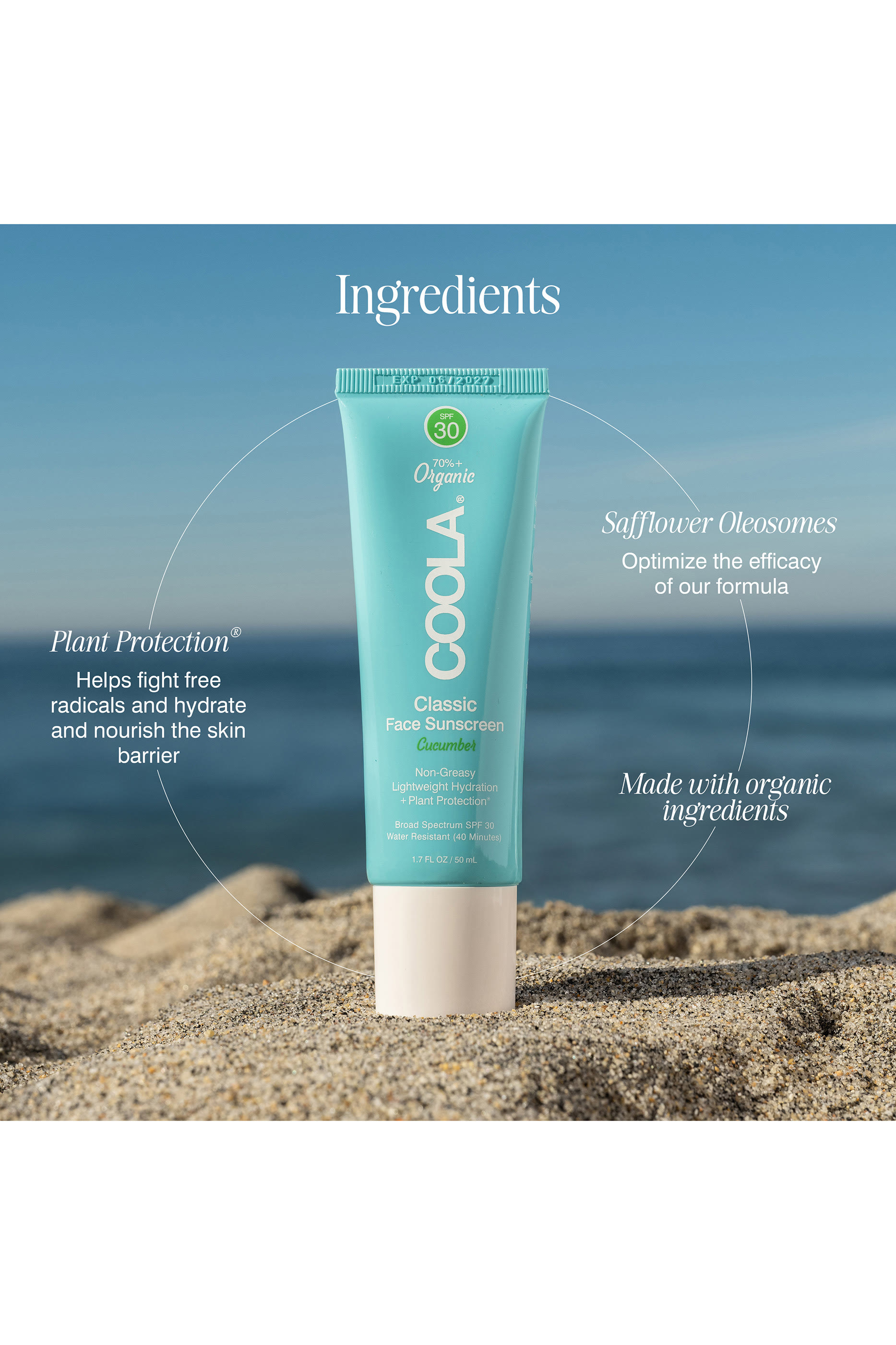 Cucumber &ndash; Classic Face Organic Sunscreen Lotion SPF30