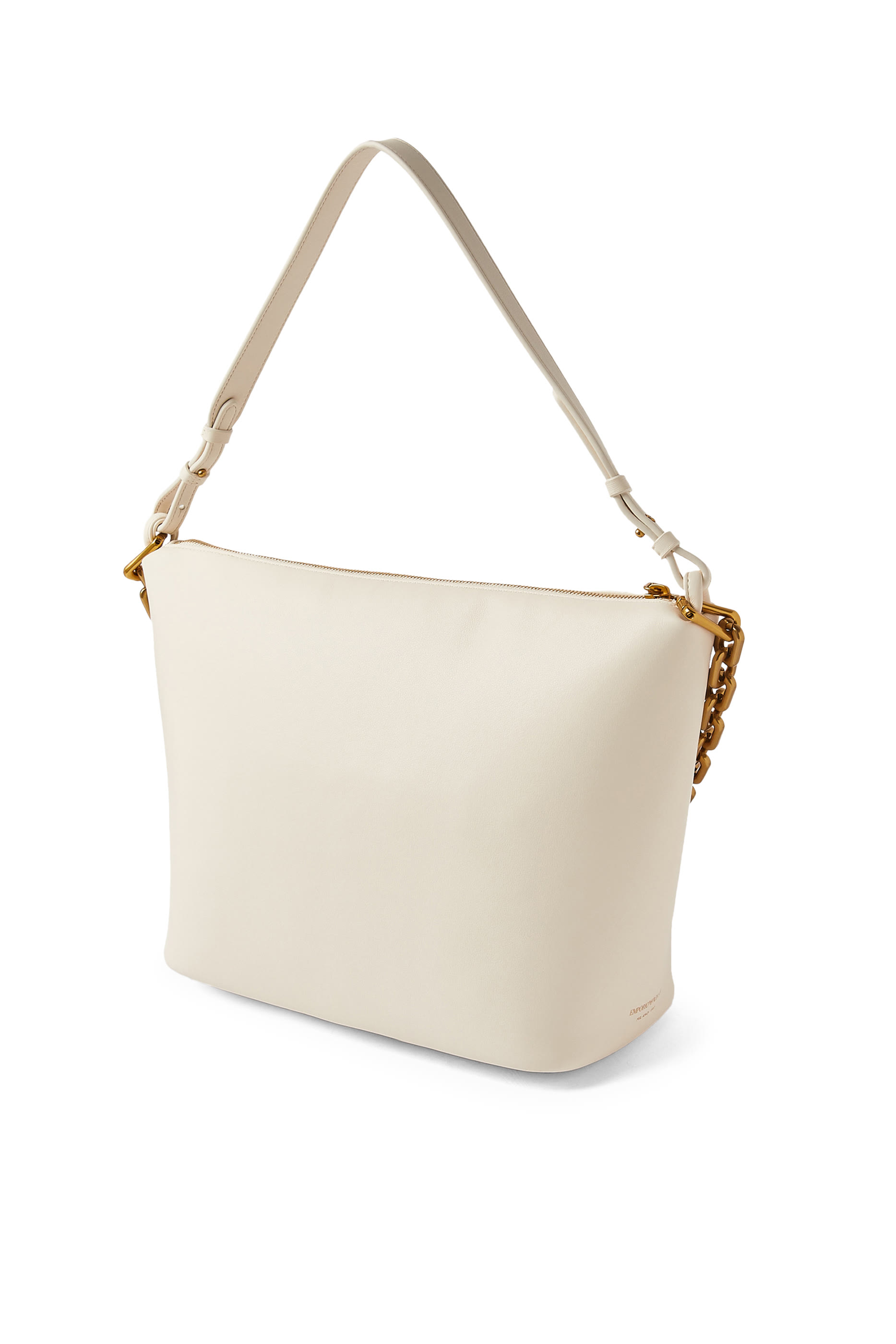 Medium Leather Hobo Bag with Chain