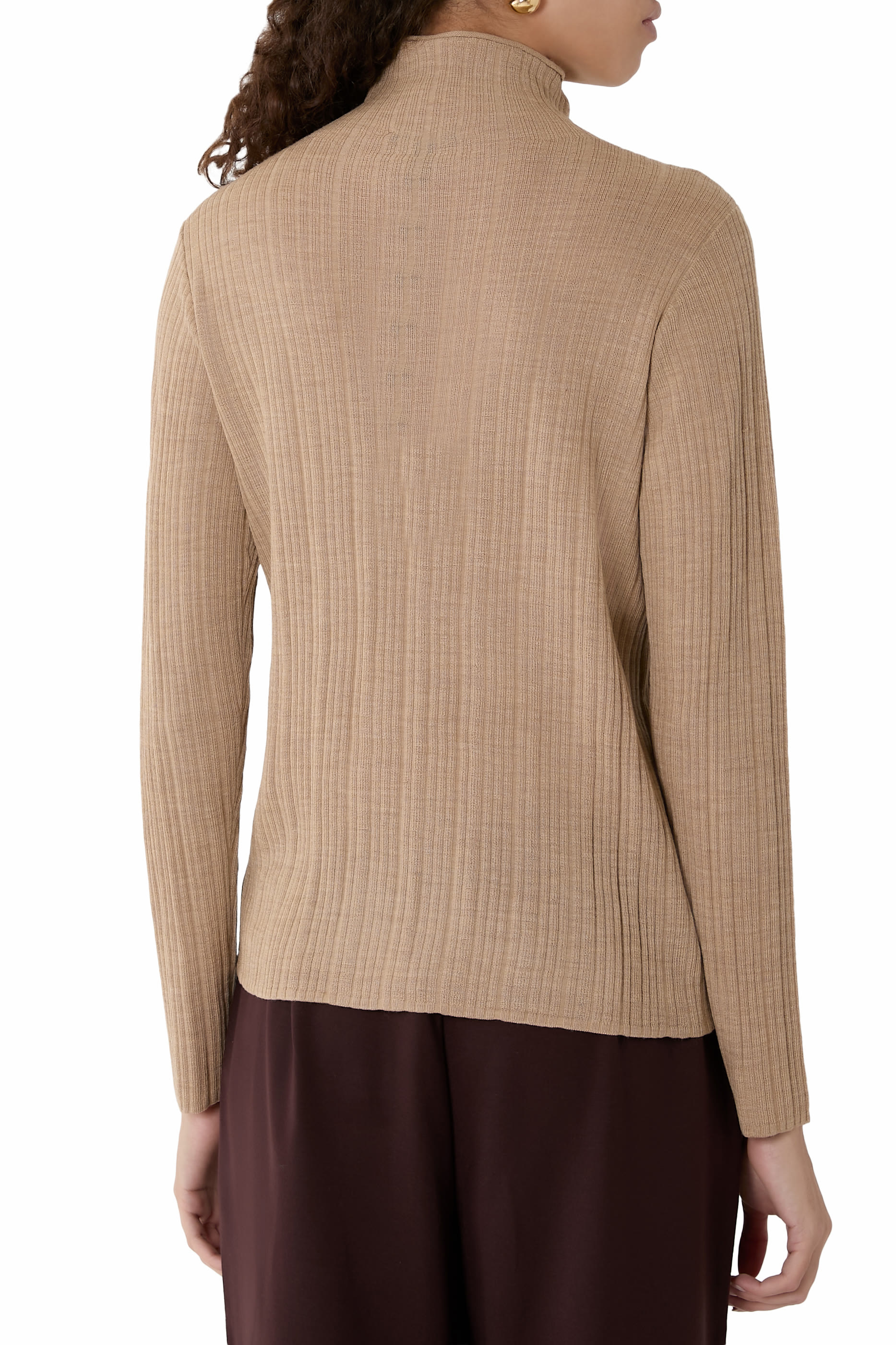 Superfine Merino Turtleneck Top in Regenerative Wool
