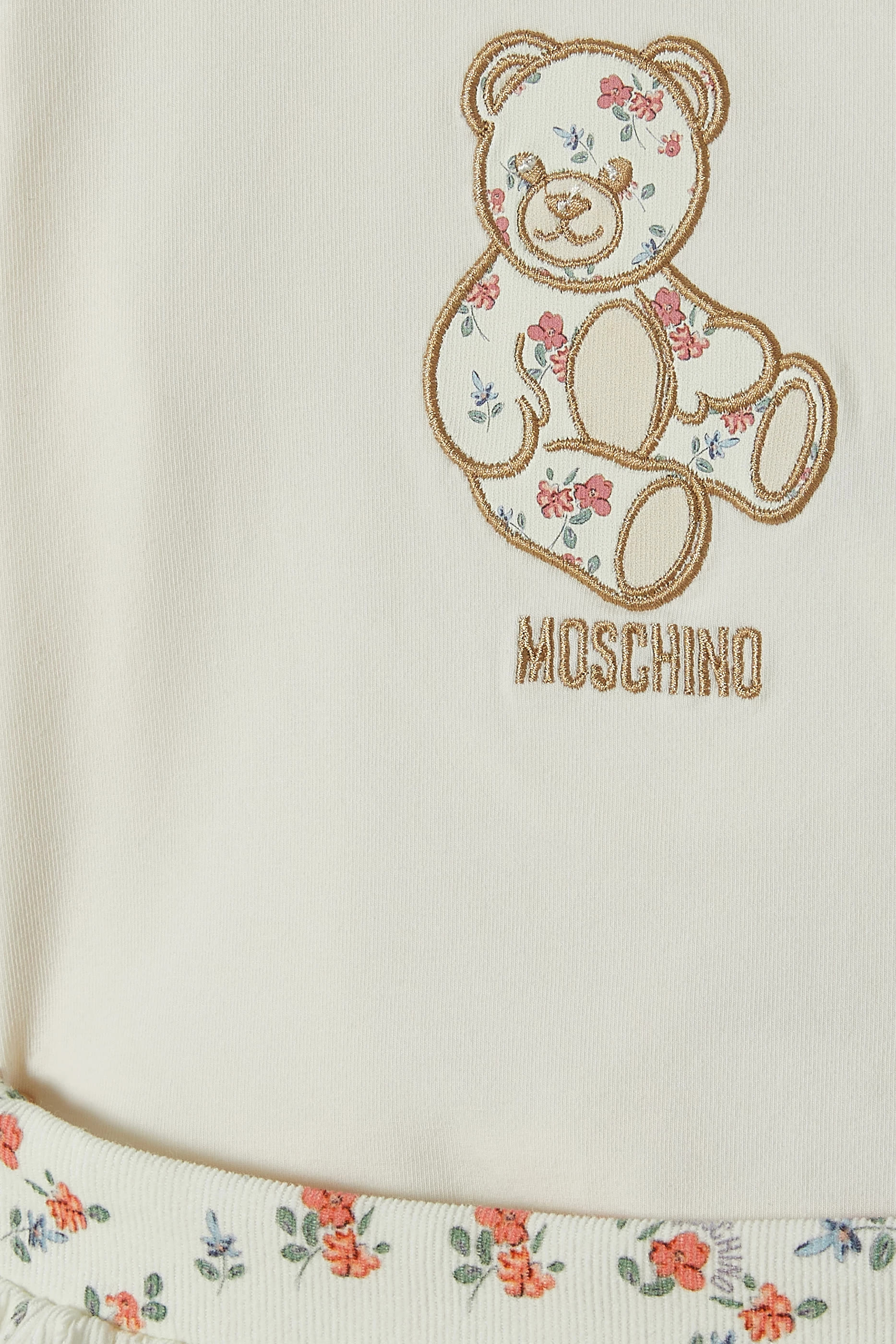 Kids  Flower Teddy T-Shirt & Mini Skirt Set