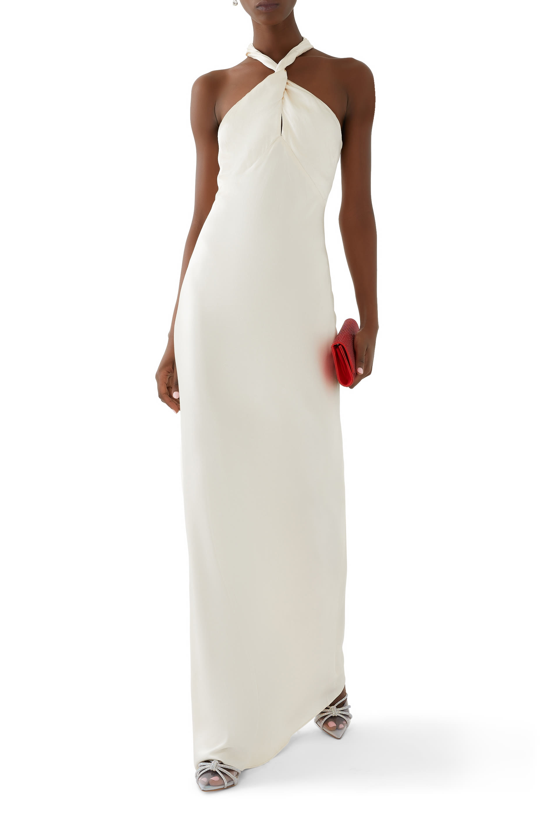 La Lune High Neck Twist Maxi Dress