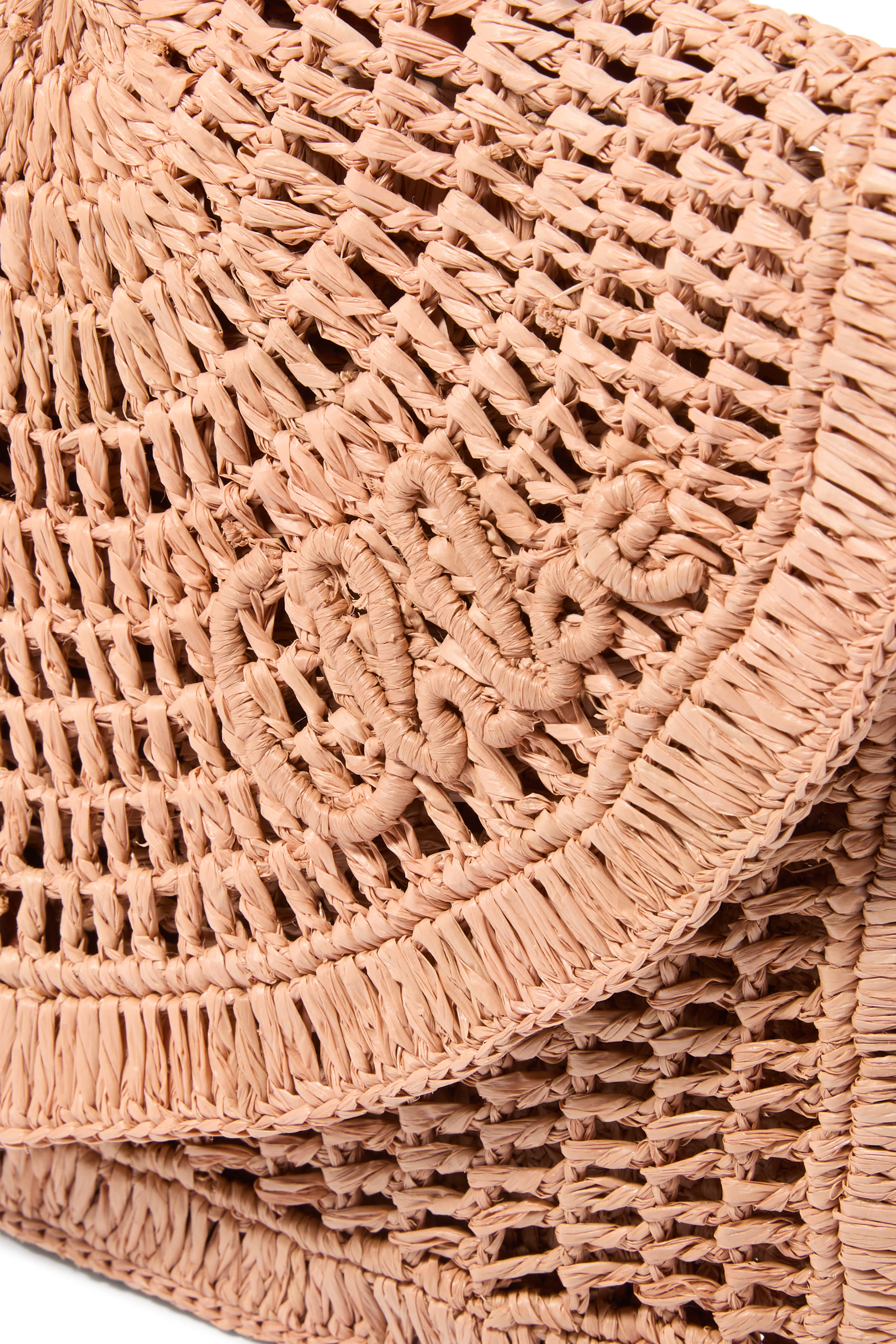 Summer Banana Flat Pouch with Strap in Raffia