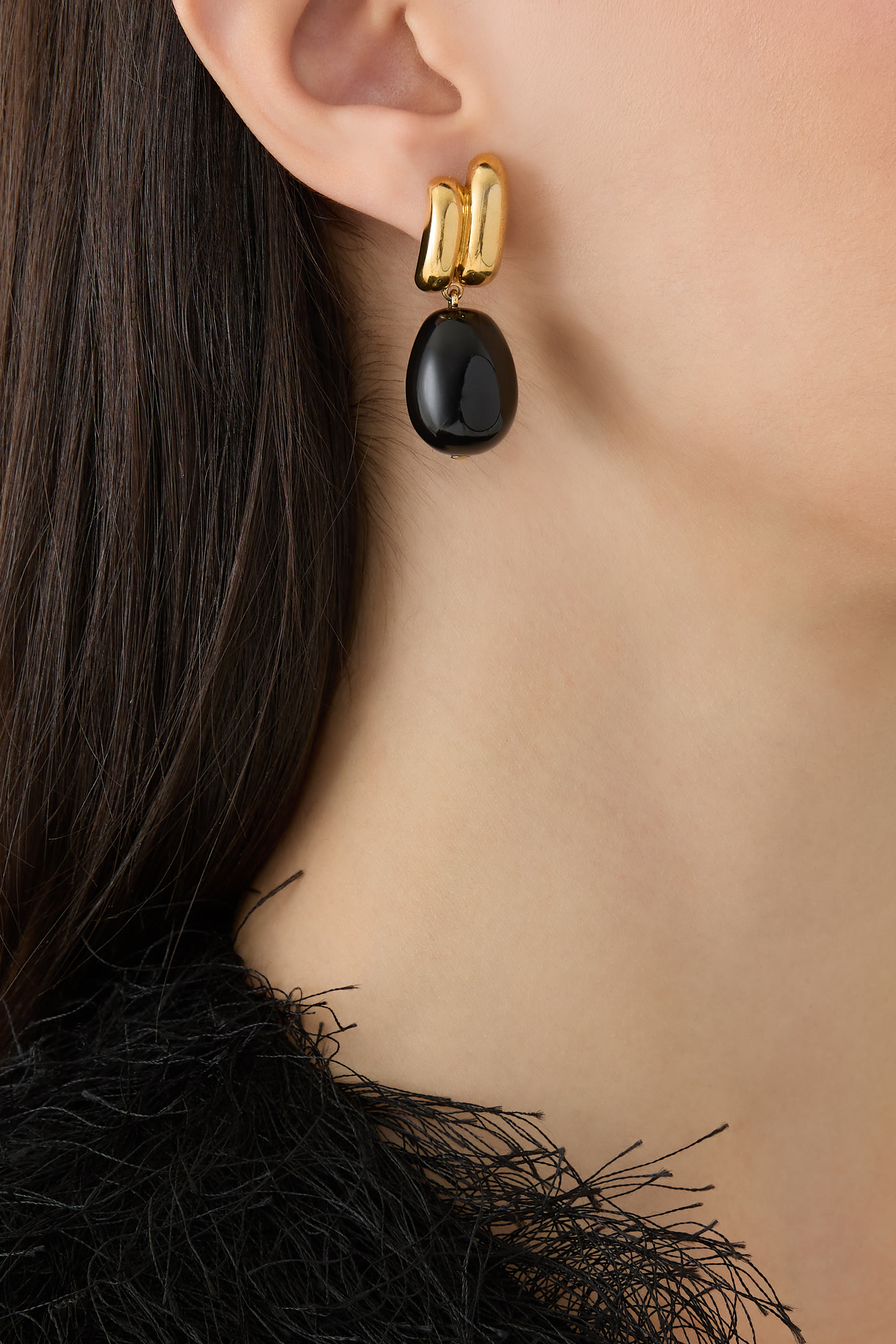 The Iris Earrings, Sterling Silver & Ceramic Beads