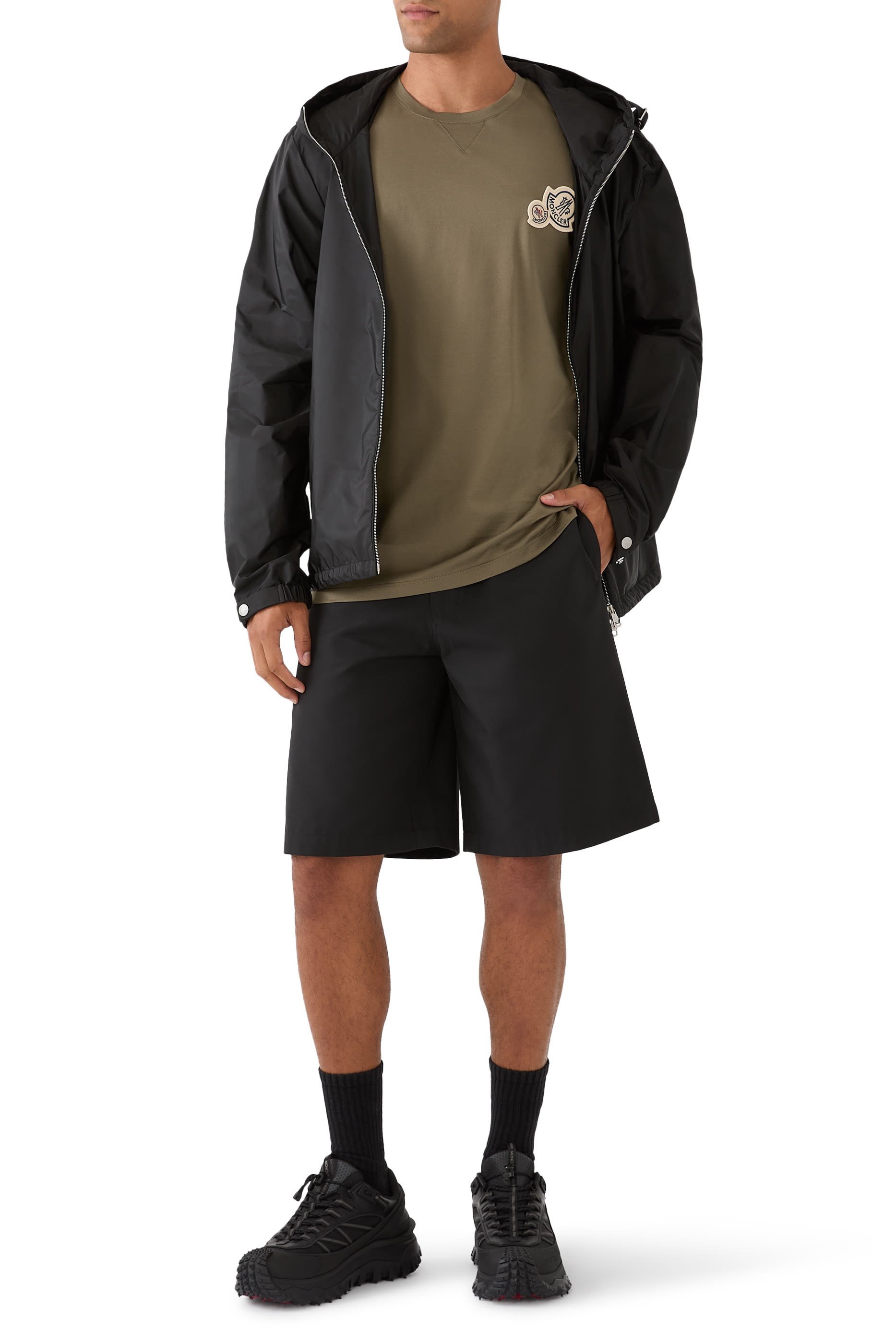 Double Logo Patch Cotton T-Shirt