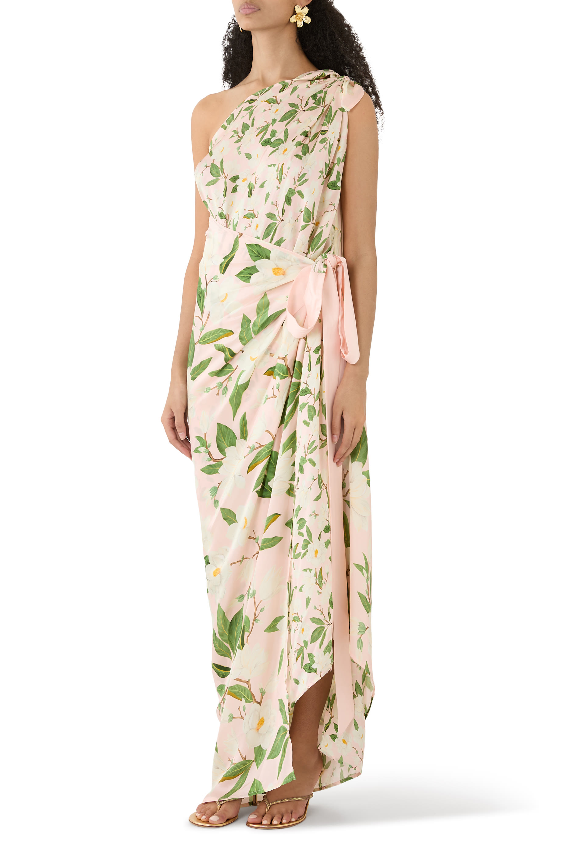 One Shoulder Wrap Maxi