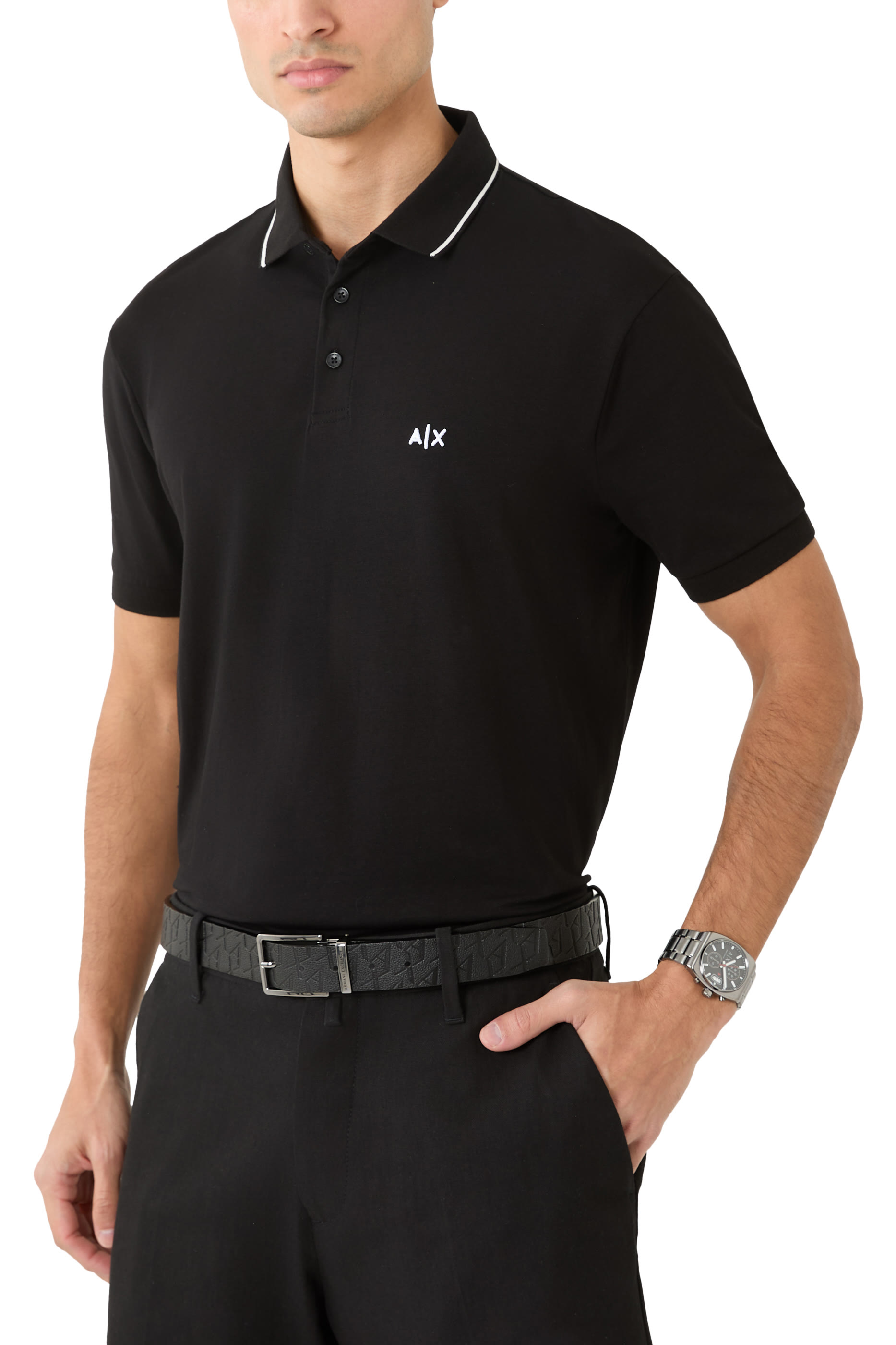 Logo Faux Leather Belt