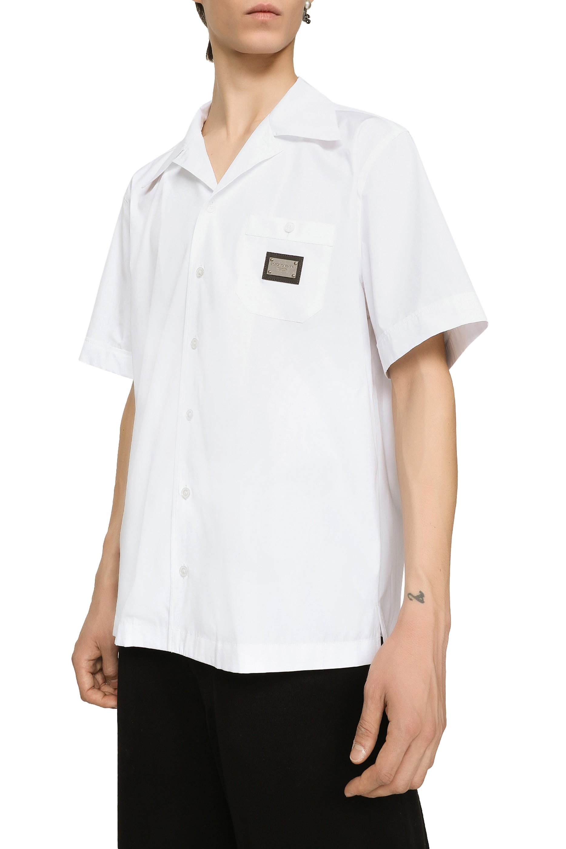 Logo Tag Cotton Hawaiian Shirt