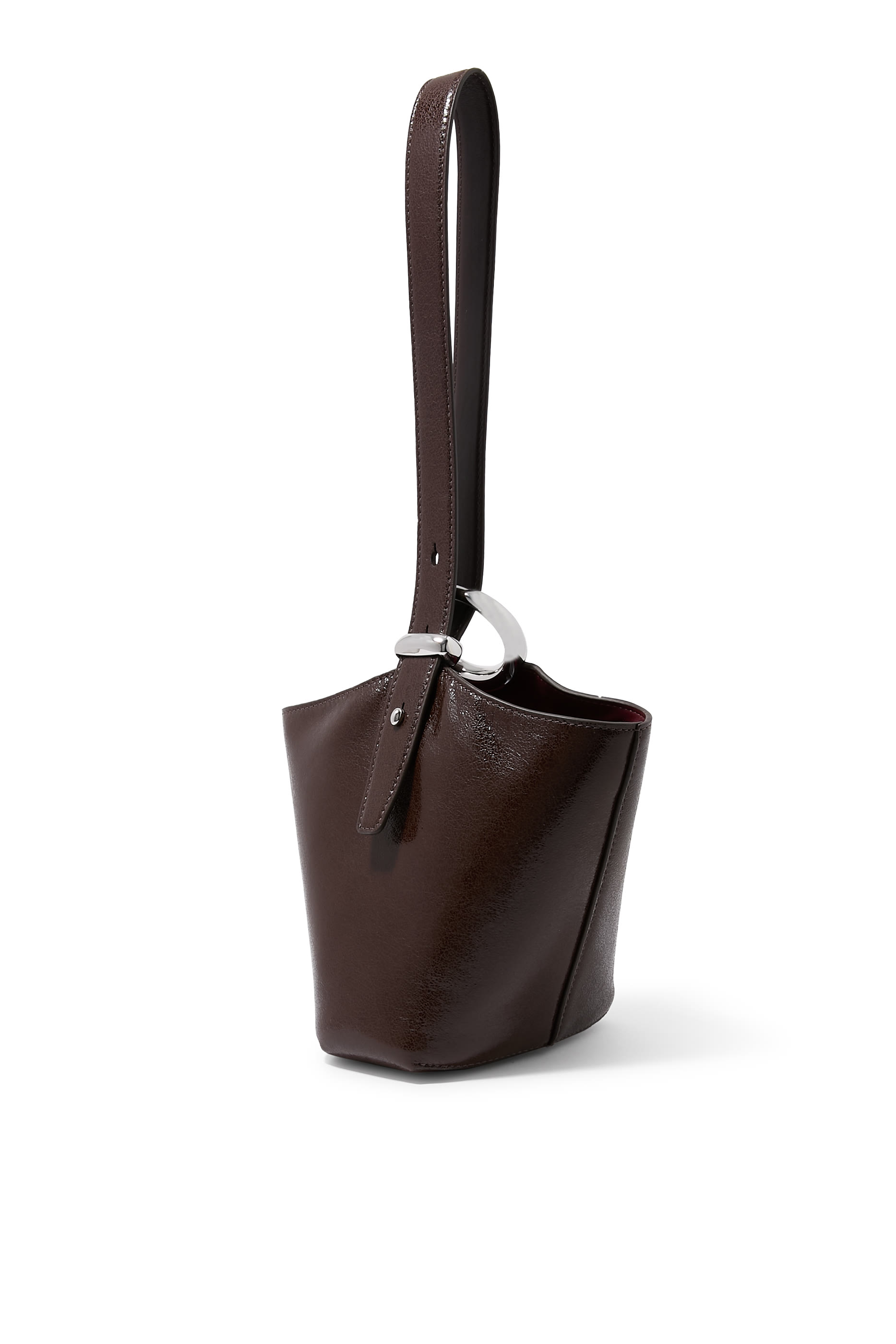 Halo Glazed Leather Mini Bucket Bag
