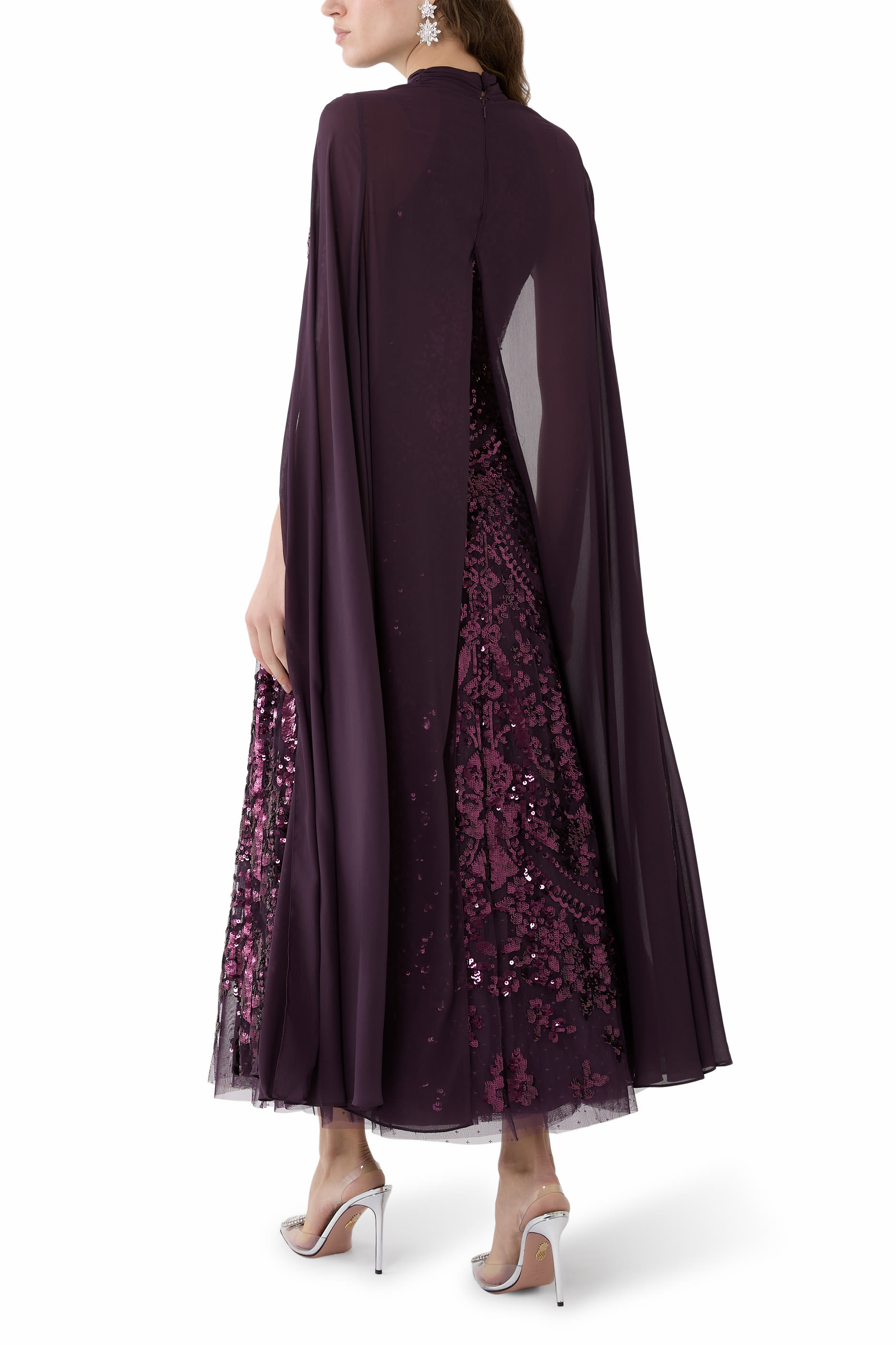 Chandelier Cape Ankle Gown