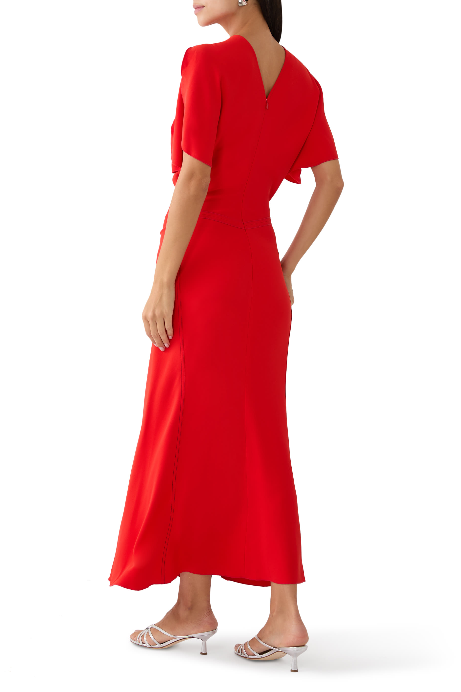 Gathered Waist Midi Dress