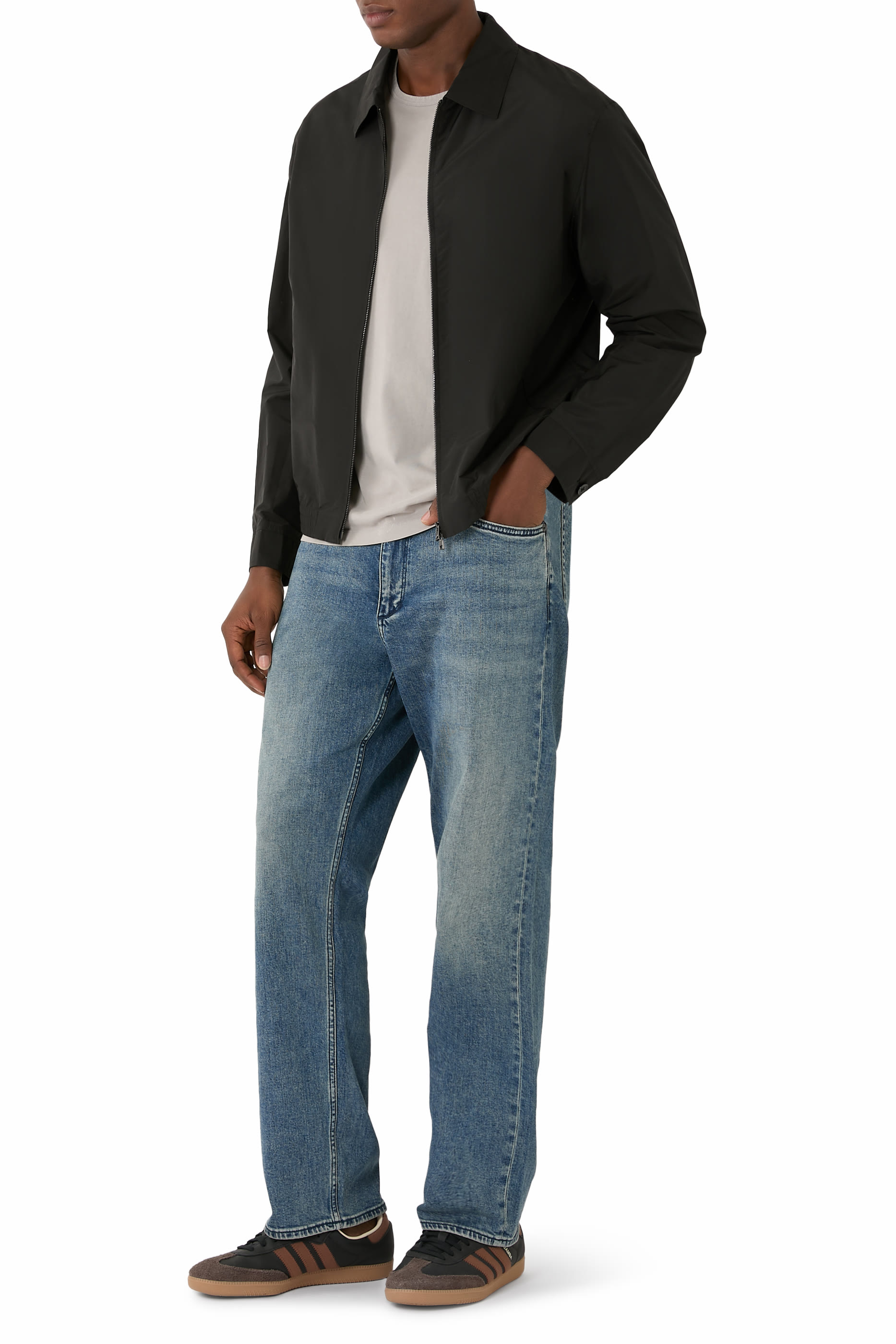 Blouson Zip Jacket in Cotton-Blend