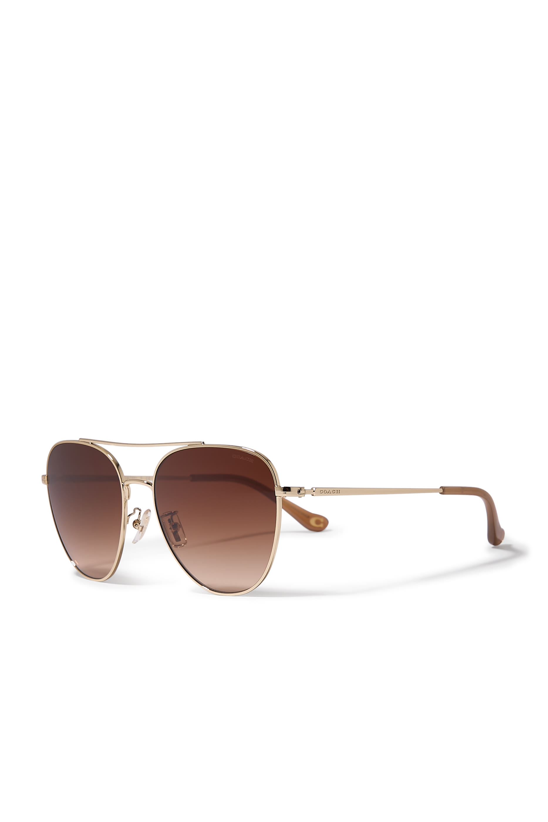 Pilot Aviator Frame C Logo Temple Sunglasses