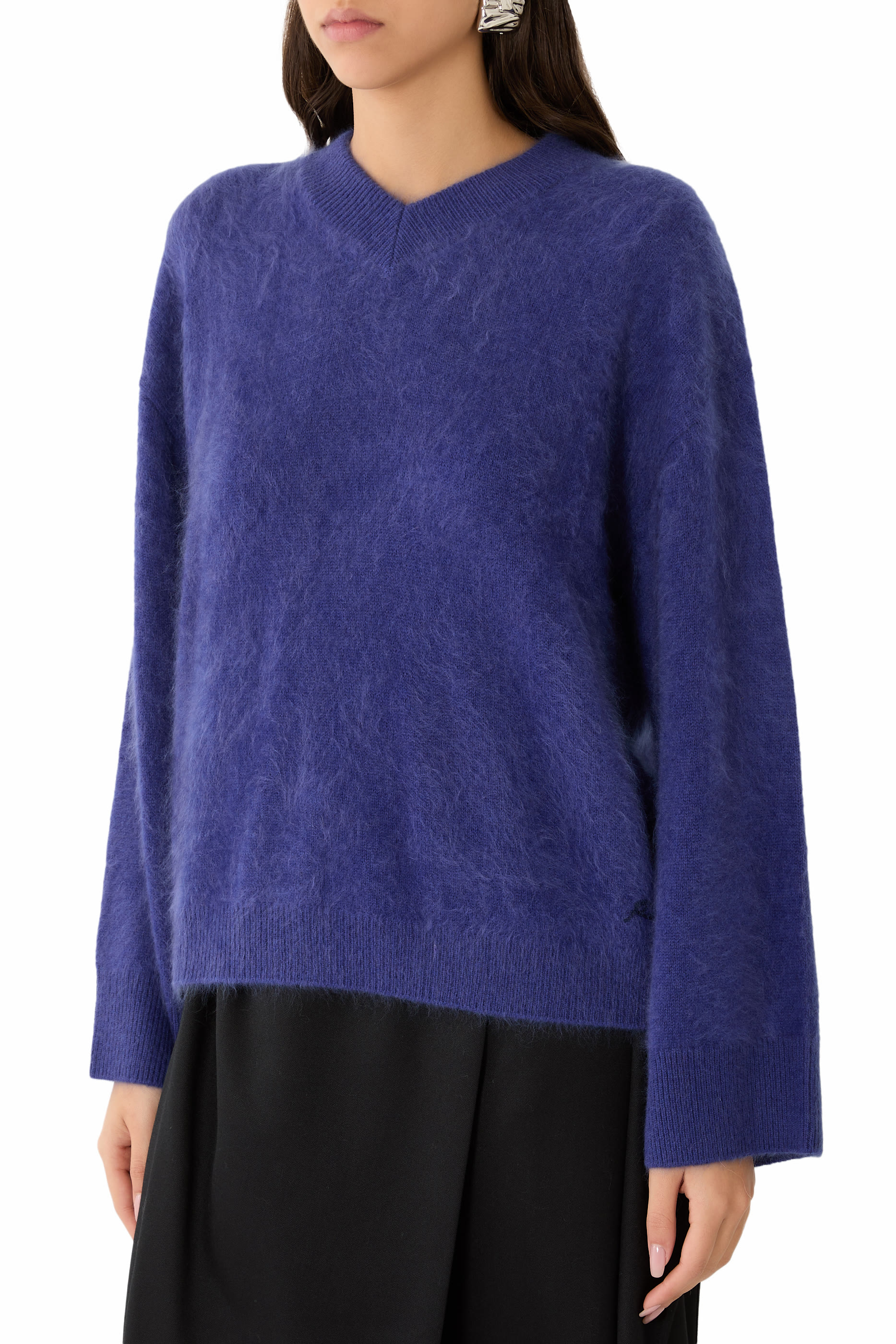 Jada Brushed Cashmere V-Neck Sweater