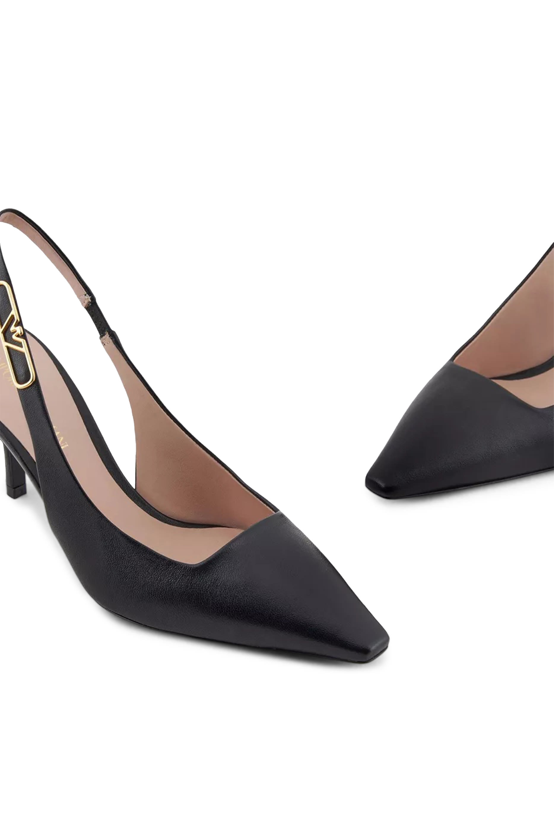 Patent Leather Slingback Court Shoes with Eagle Plate