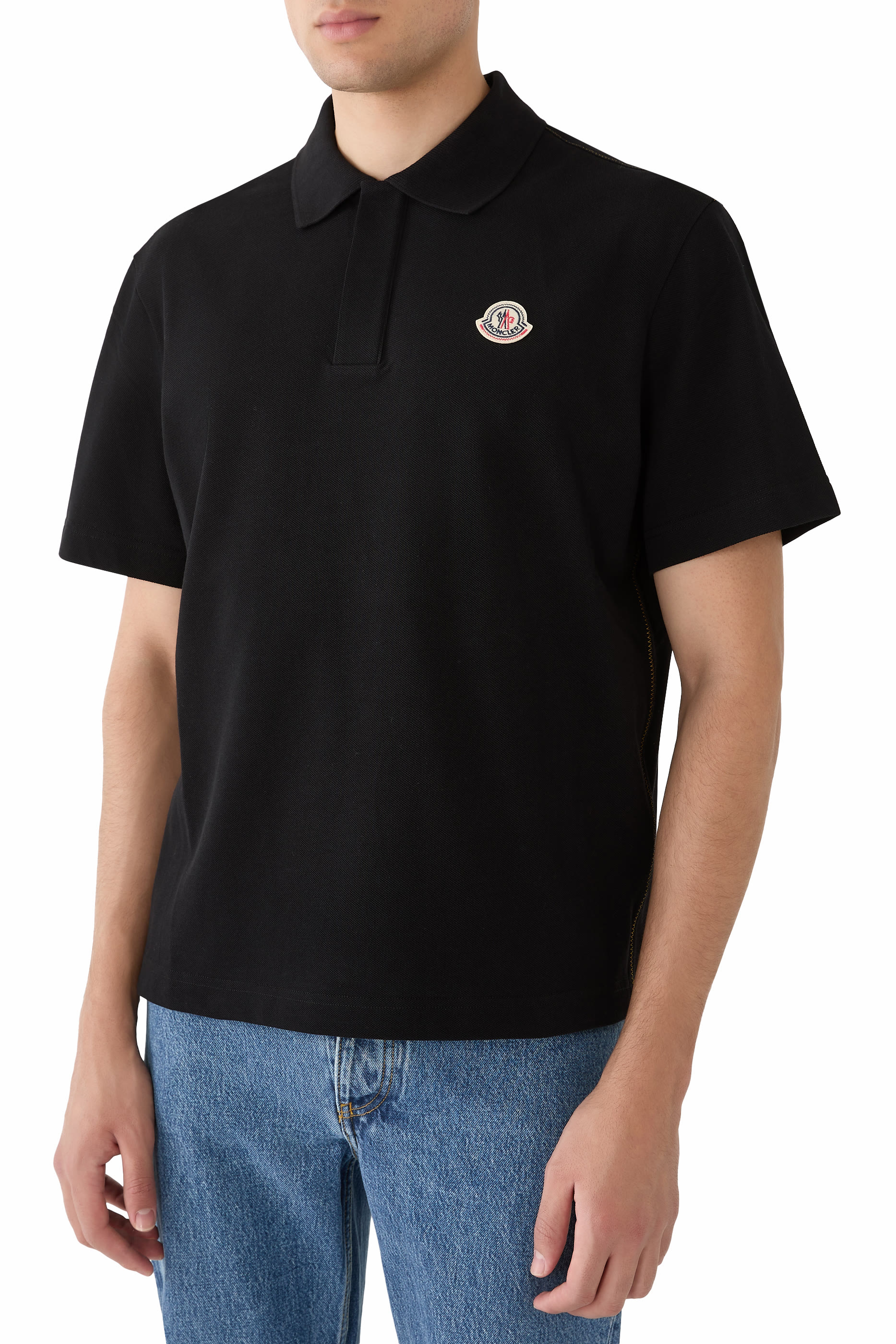 Logo Patch Cotton Piquet Polo Shirt
