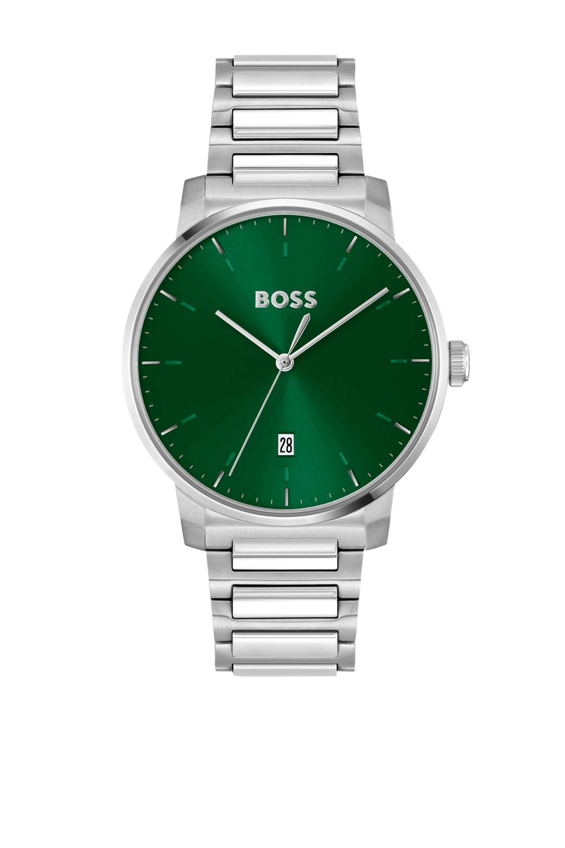 Dean H-Link-Bracelet Watch With Green Dial