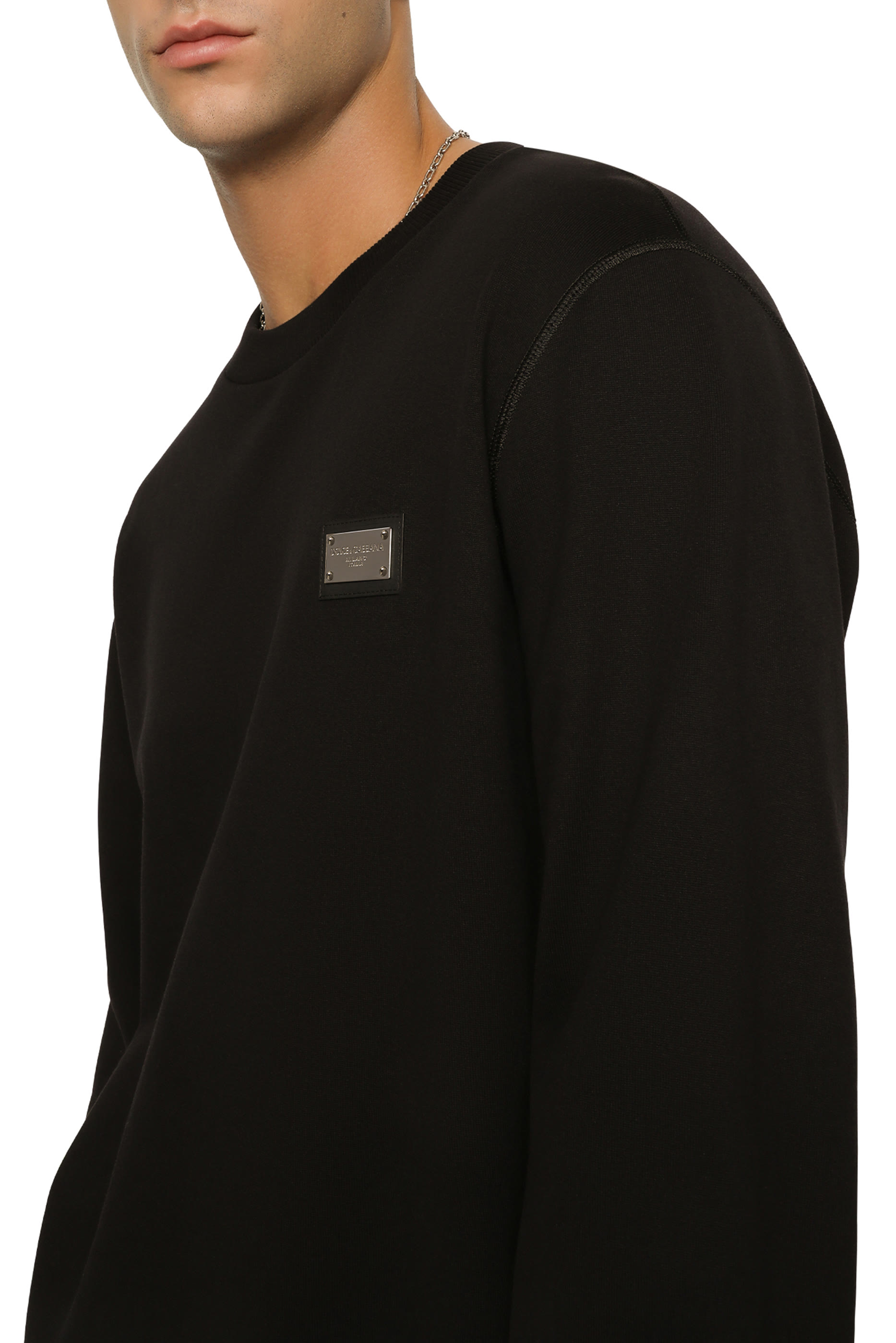 Jersey Sweatshirt with Branded Tag