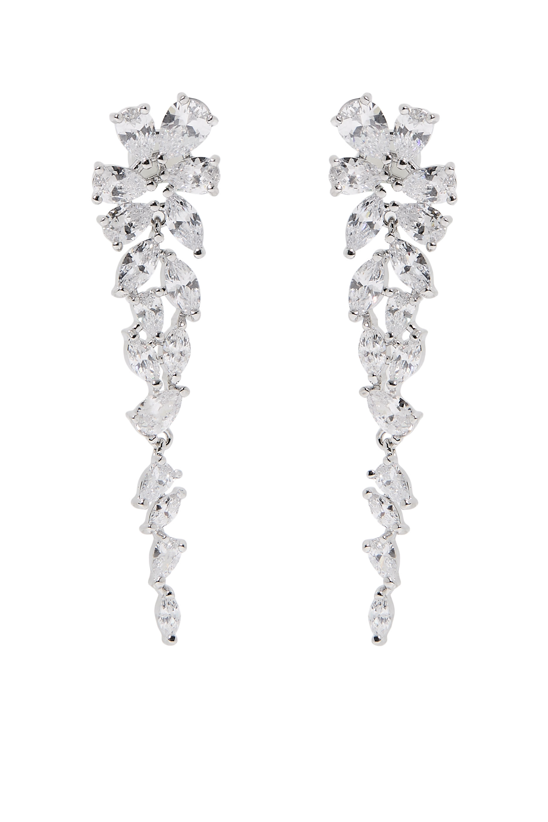 Estelle Earrings, Sterling Silver &  Cubic Zirconia 