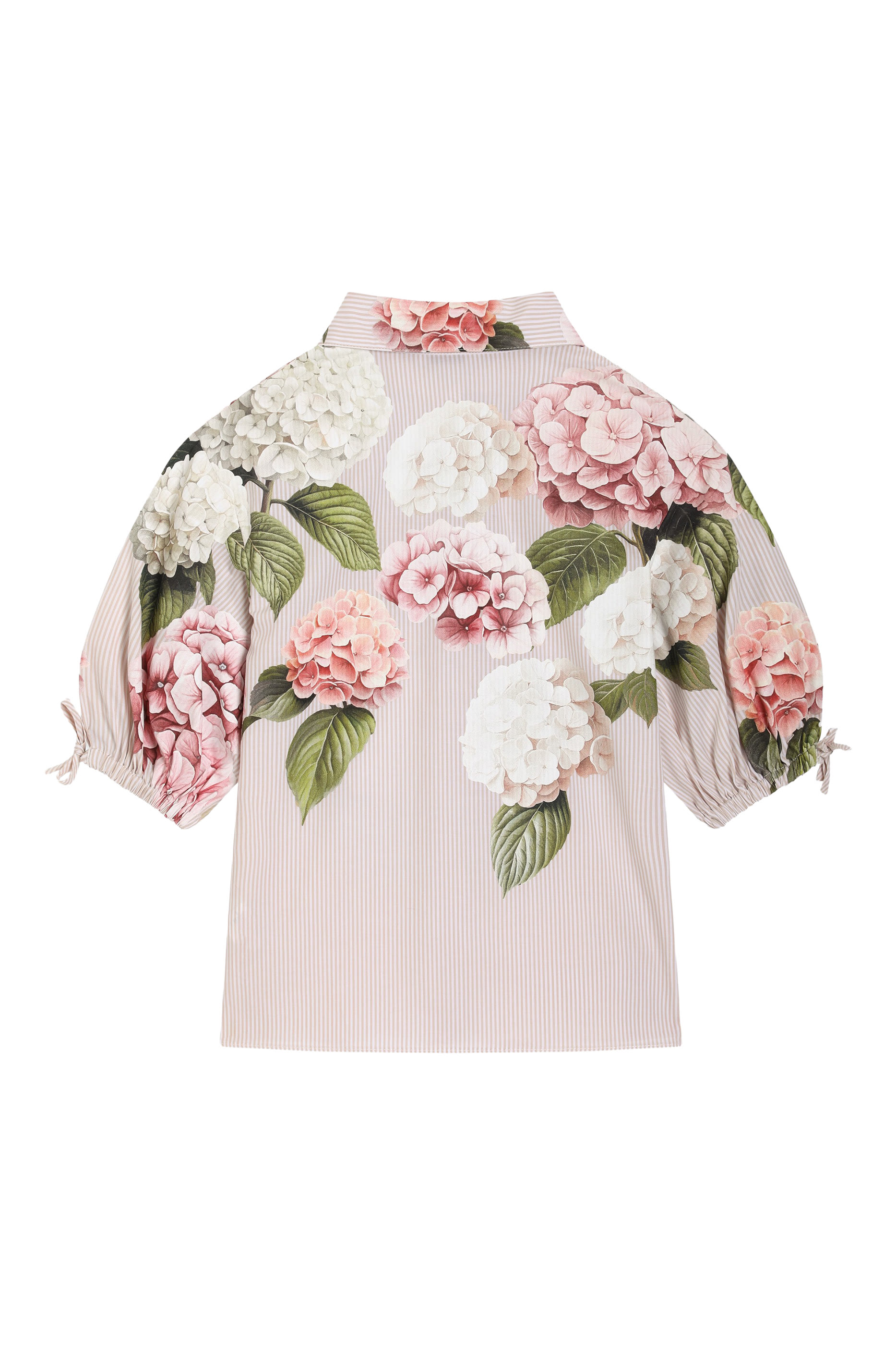 Kids Hydrangea-Print Striped Poplin Shirt 