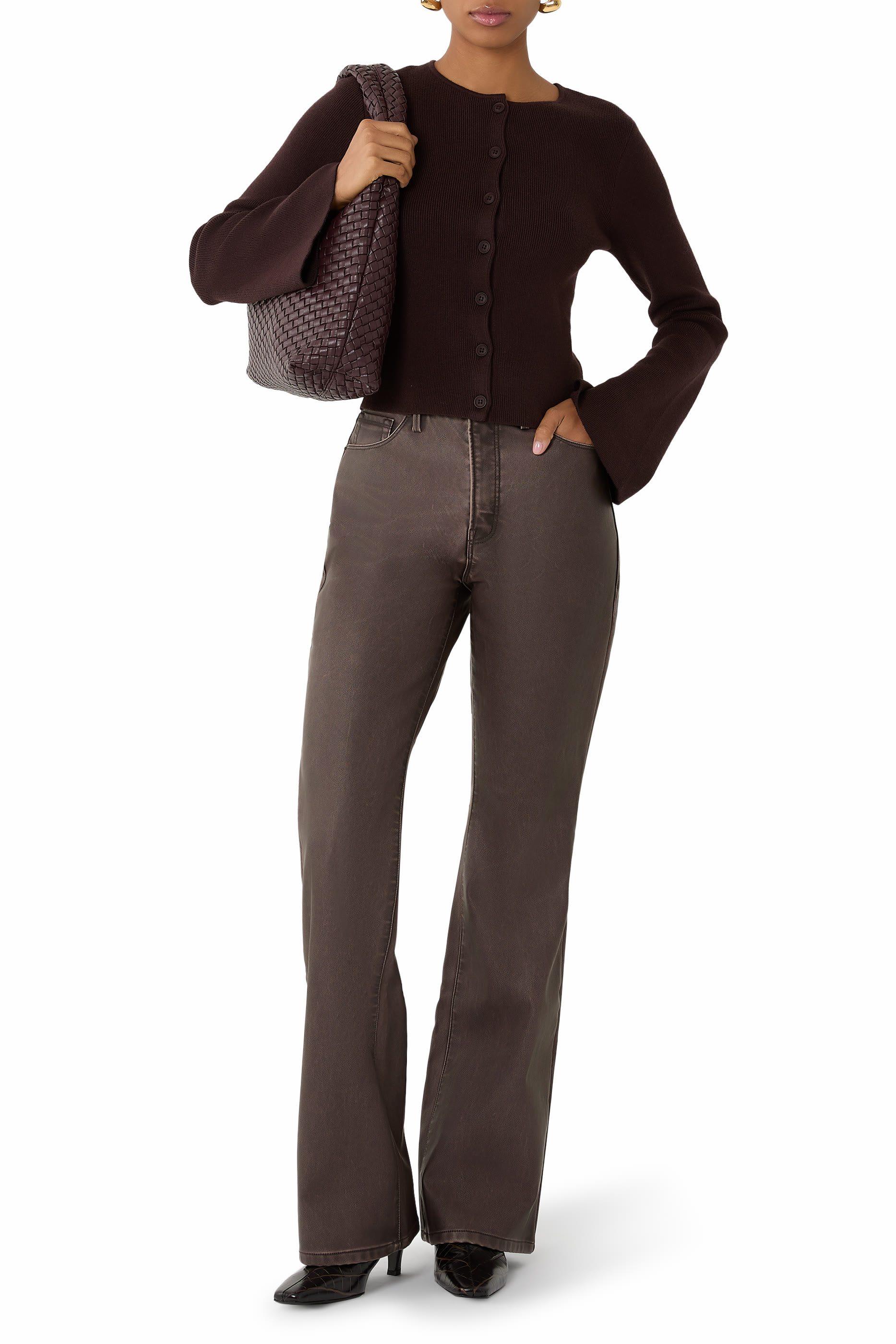  Bell Sleeve Knit Cardigan