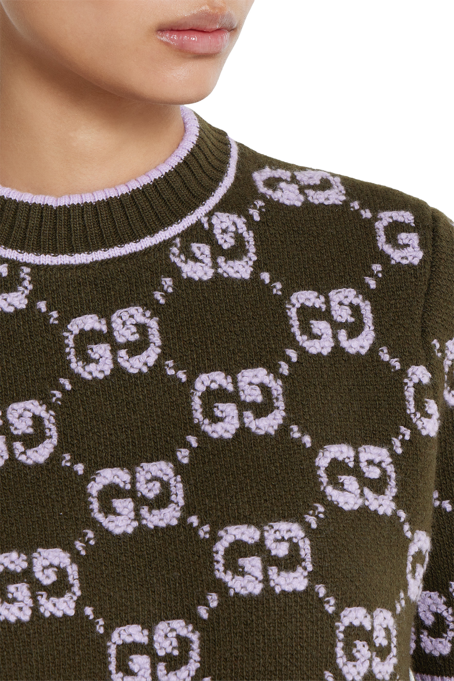  GG Wool Boucl&eacute; Jacquard Top 