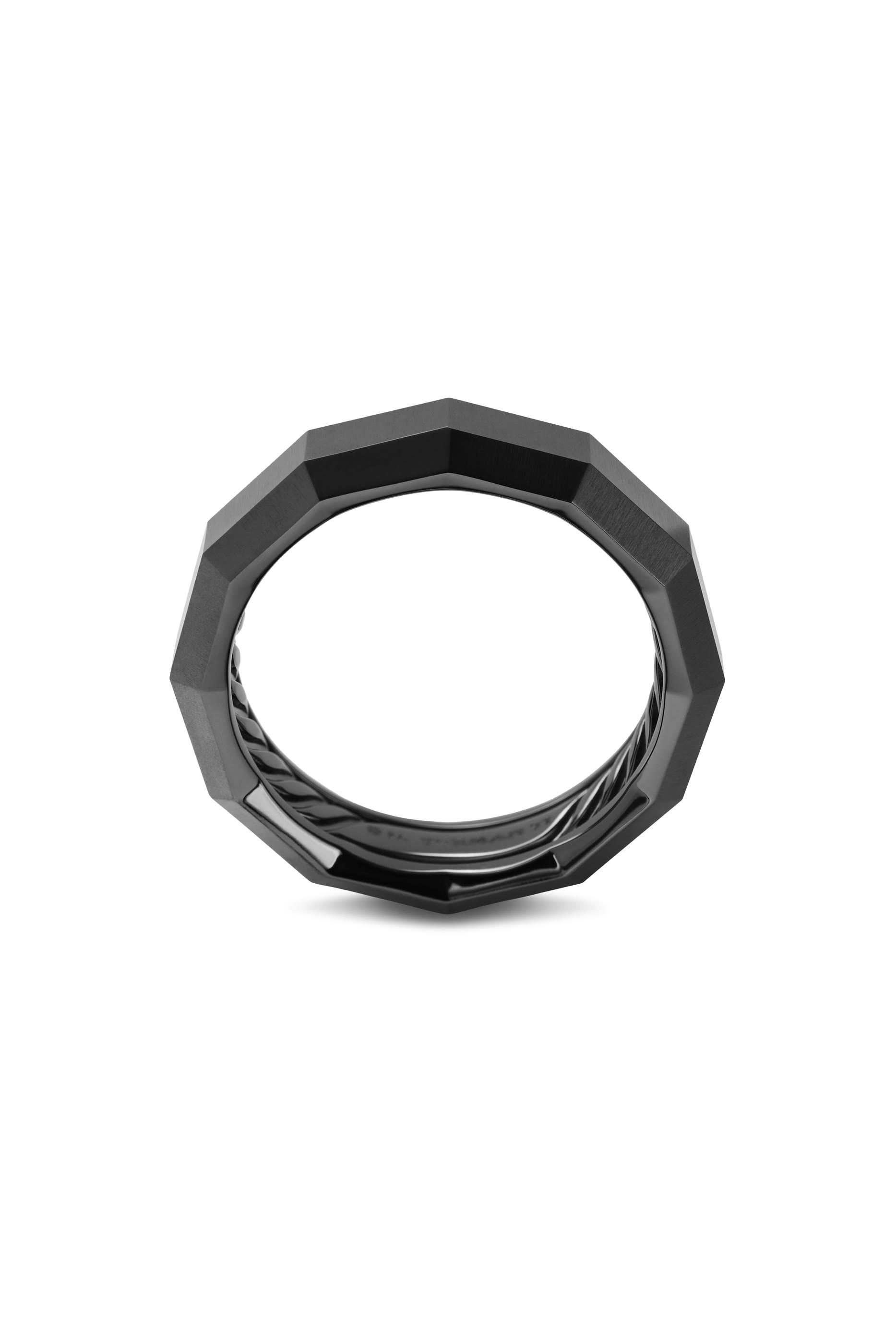 Faceted Band Ring, Titanium