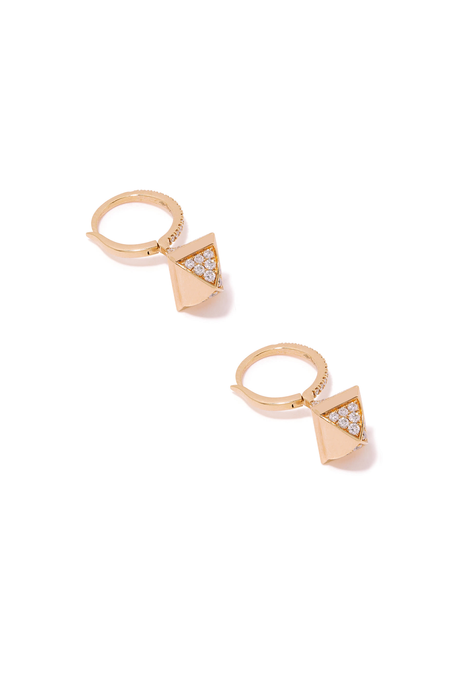 Cleo Mini Rev Earrings, 18k Rose Gold with Full Diamonds