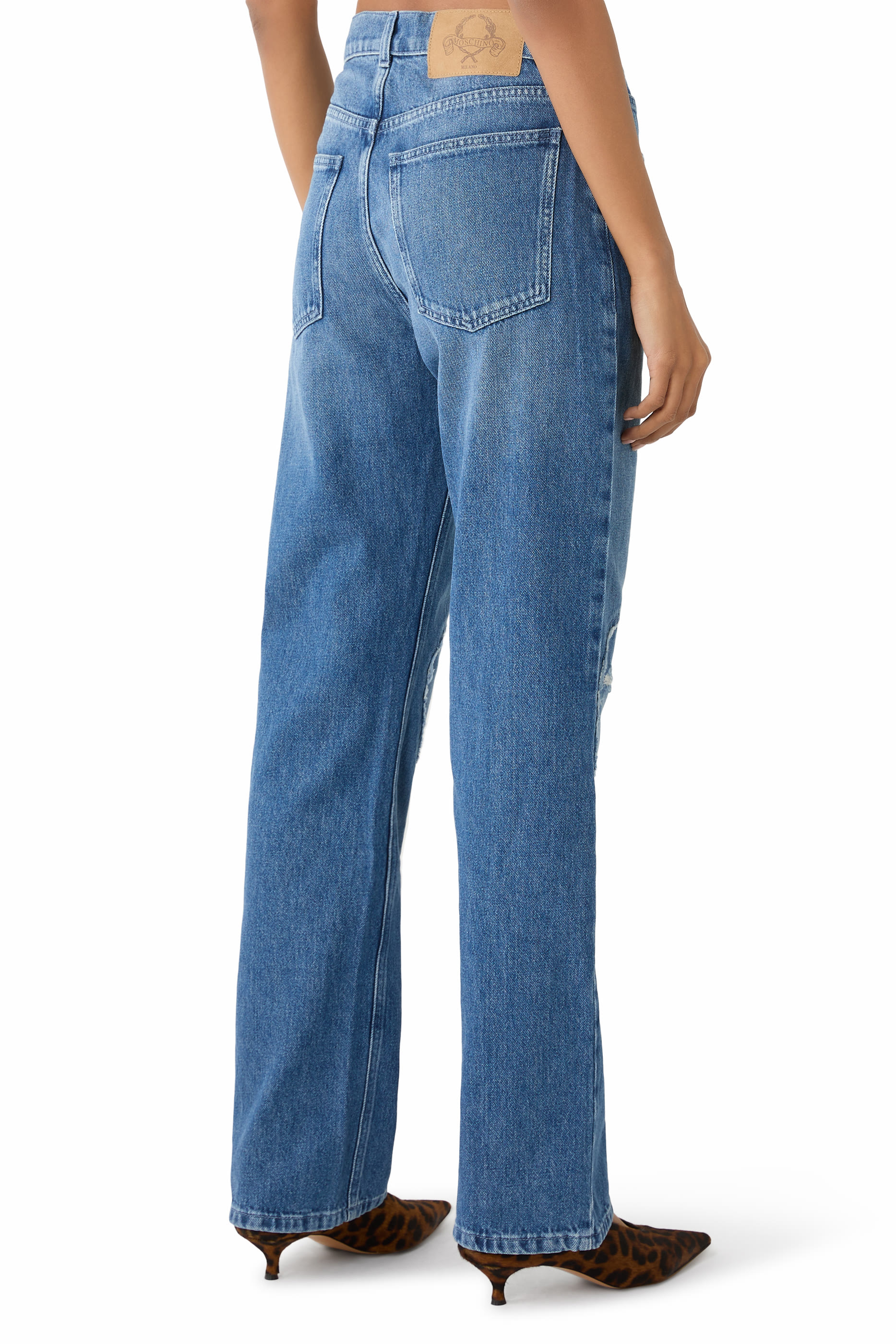 Heart Denim Straight Jeans