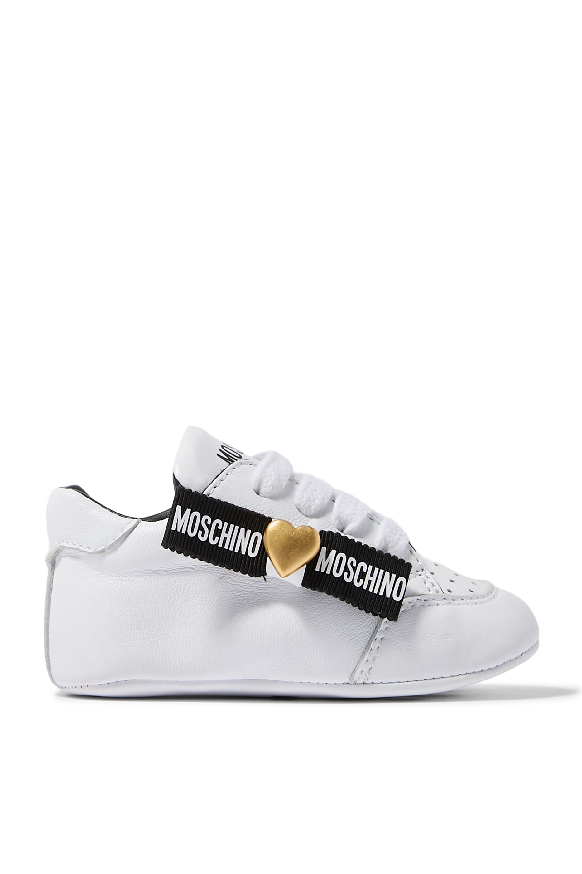 Kids Heart Leather Ballerina Sneakers