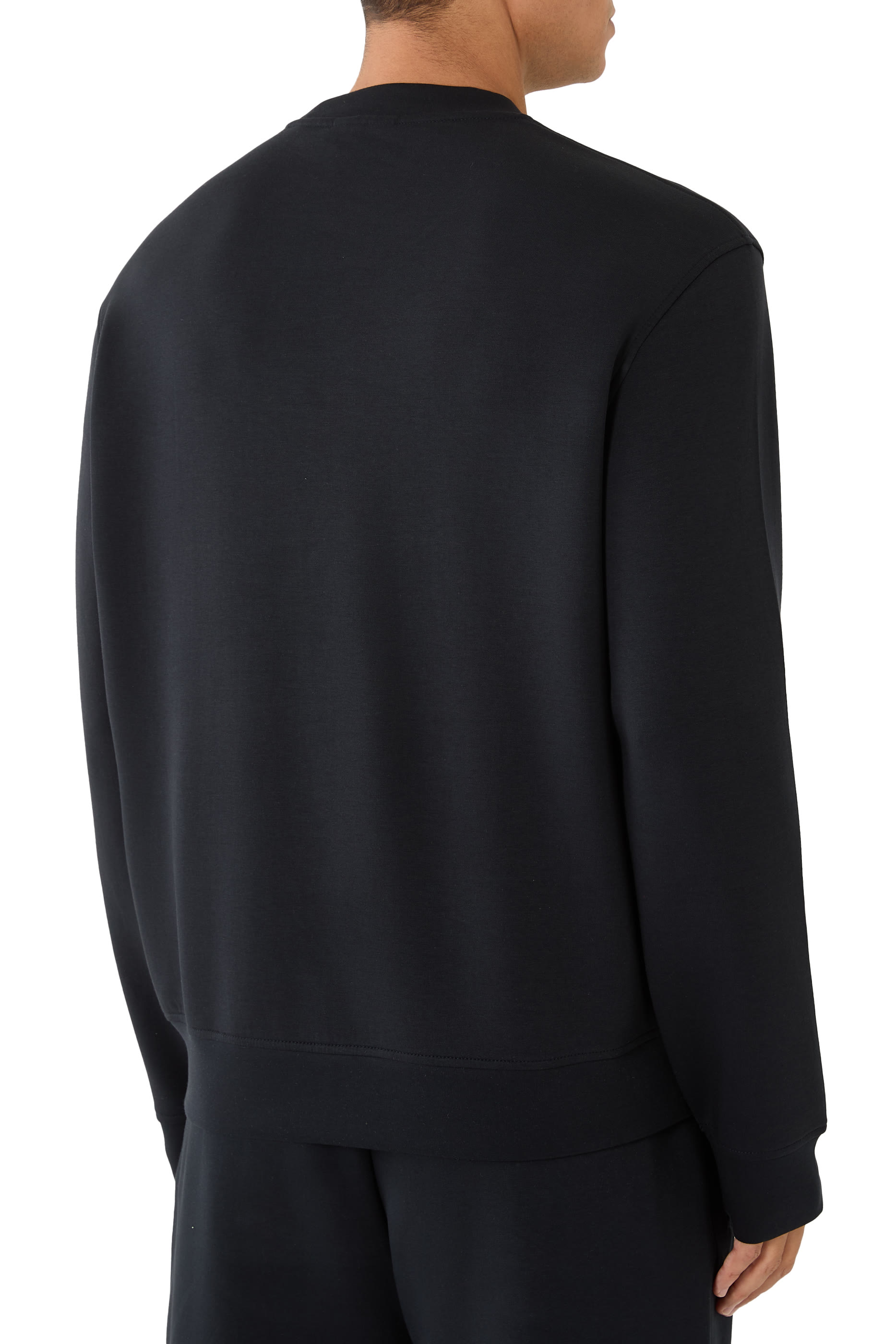 Embossed EA Logo Double-Jersey Sweatshirt