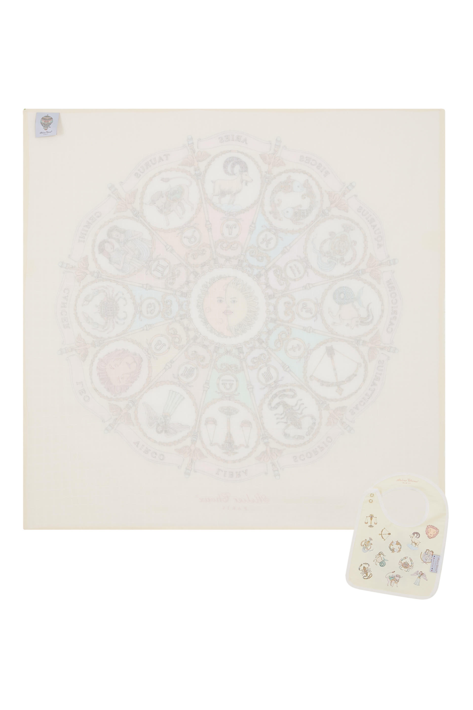 Kids Carr&eacute; & Satin Bib Set - Zodiac Yellow