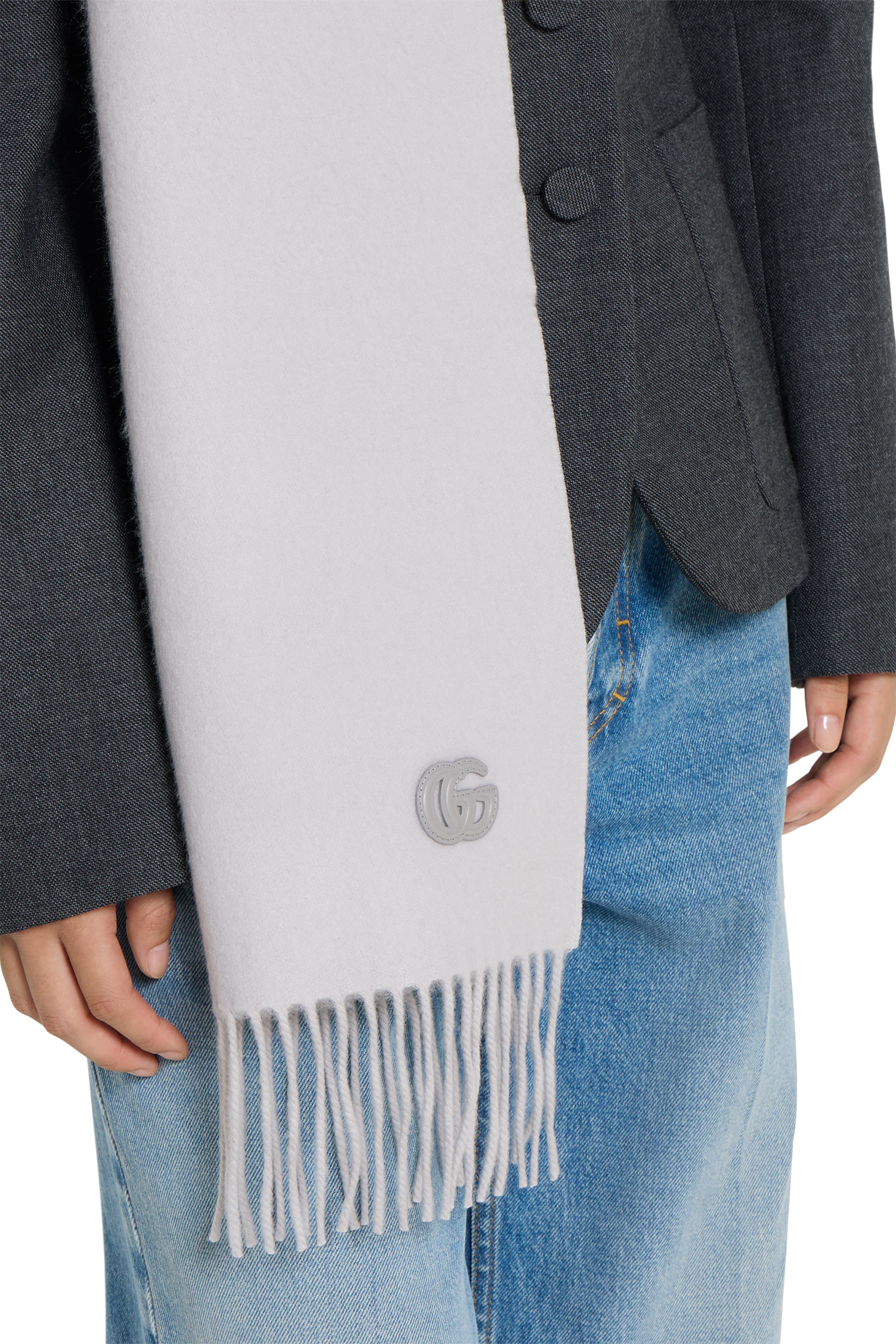 Logo Patch Cashmere Scarf