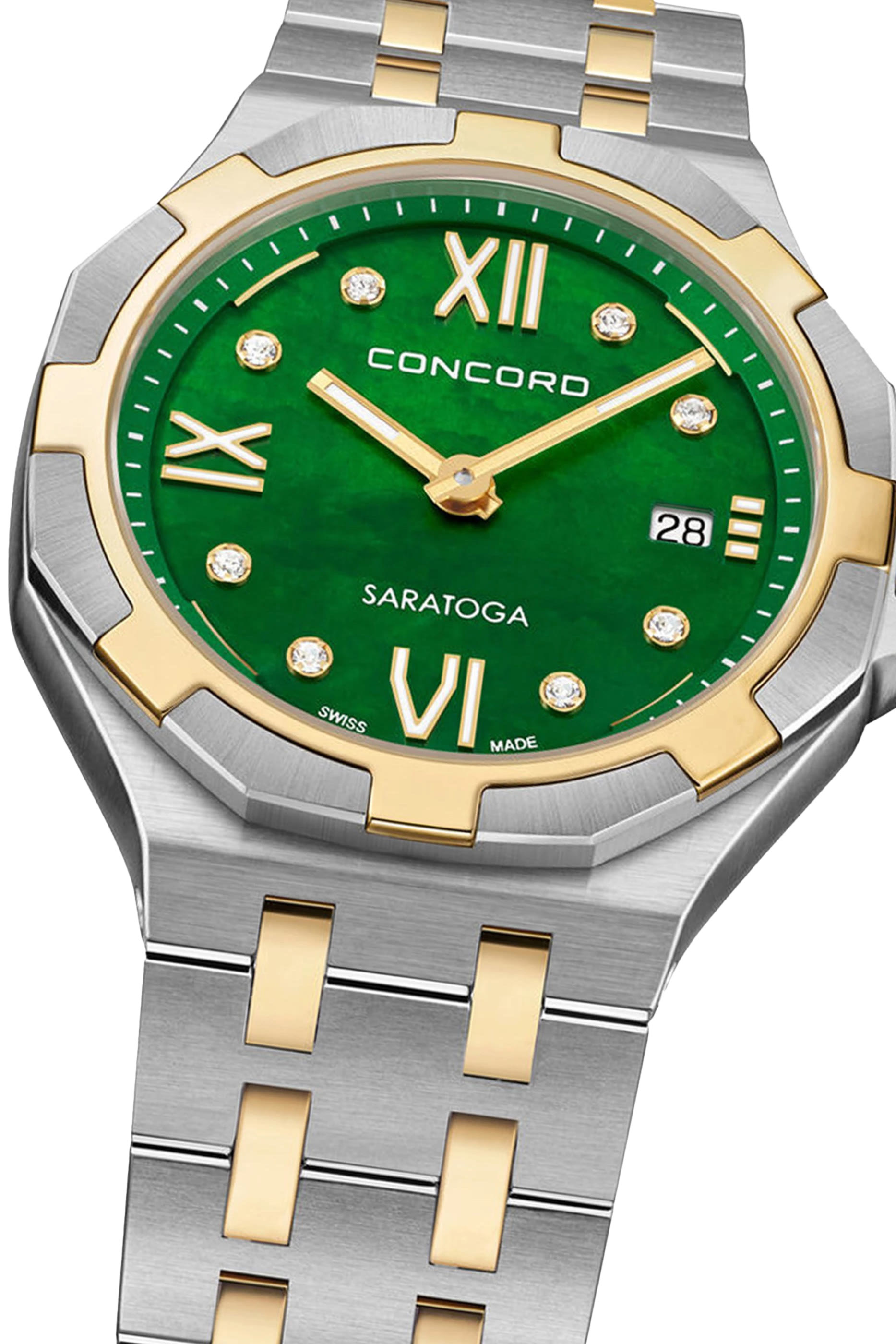 Saratoga Watch, Stainless Steel, 18k Yellow Gold & Sapphire Crystal, Diamonds