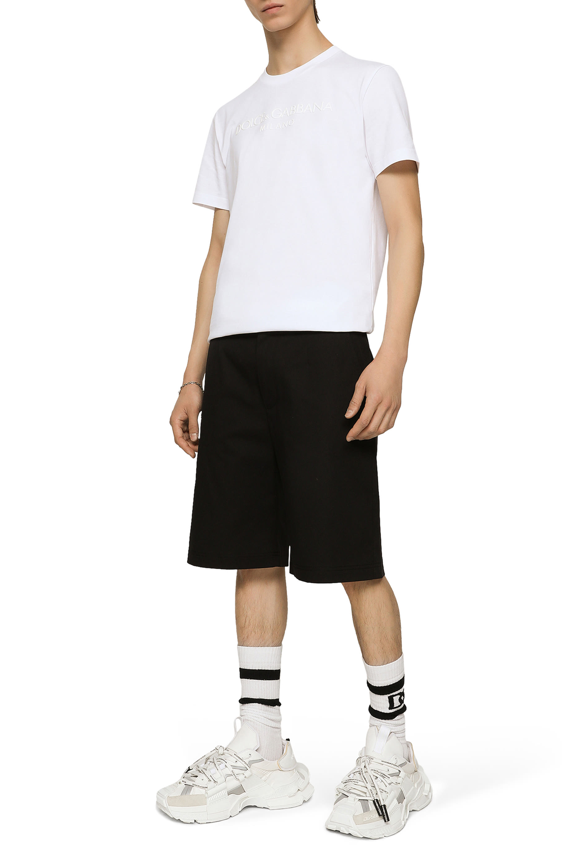 Logo Stretch Cotton Shorts
