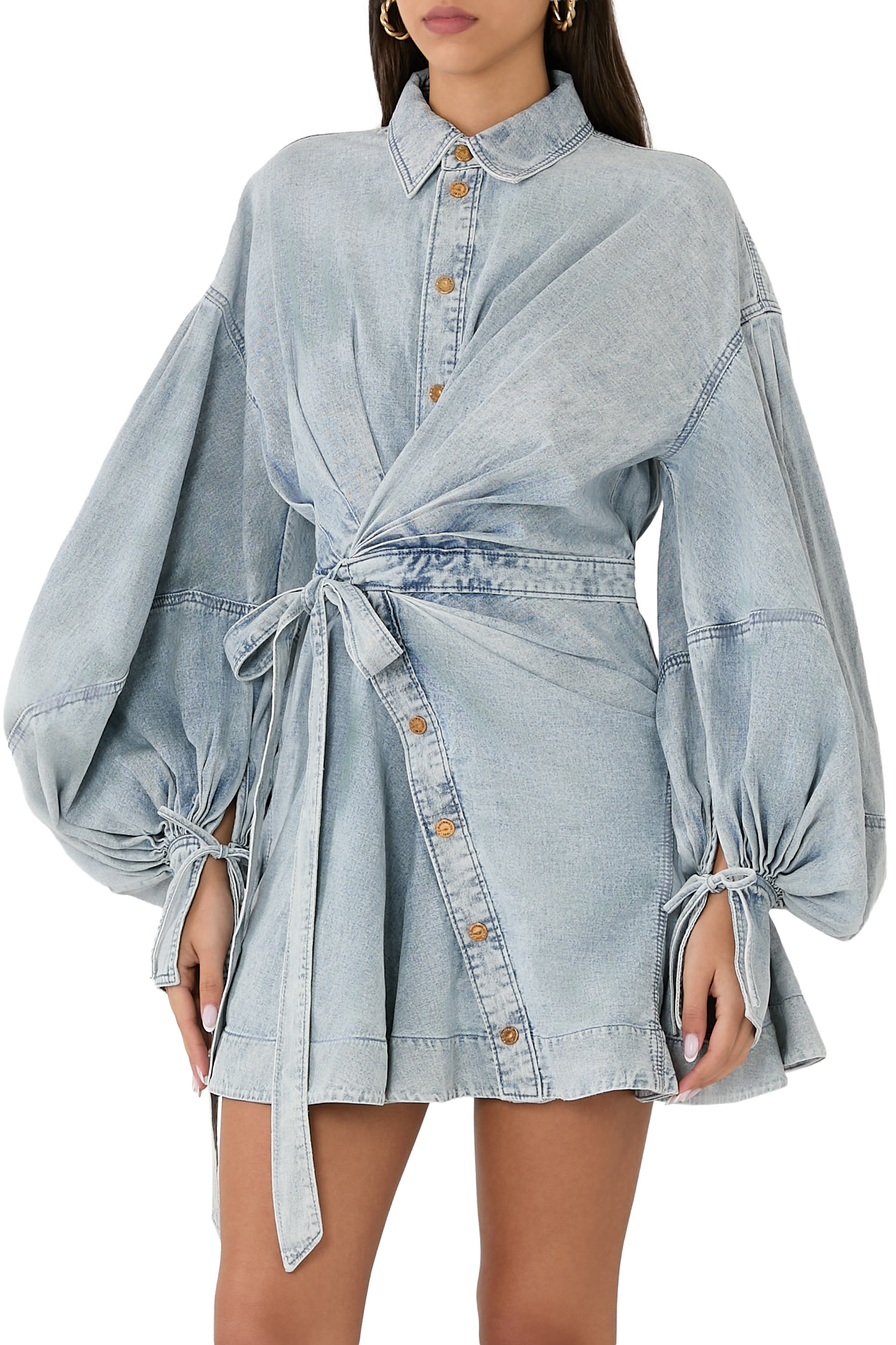 Rebellion Denim Wrap Mini Dress 