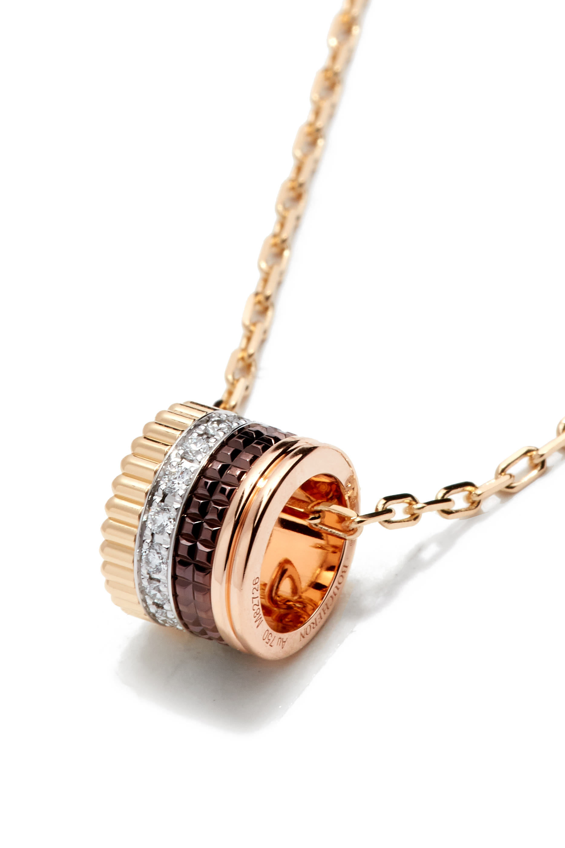 Quatre Classique Pendant, 18k Mix Gold & Diamonds