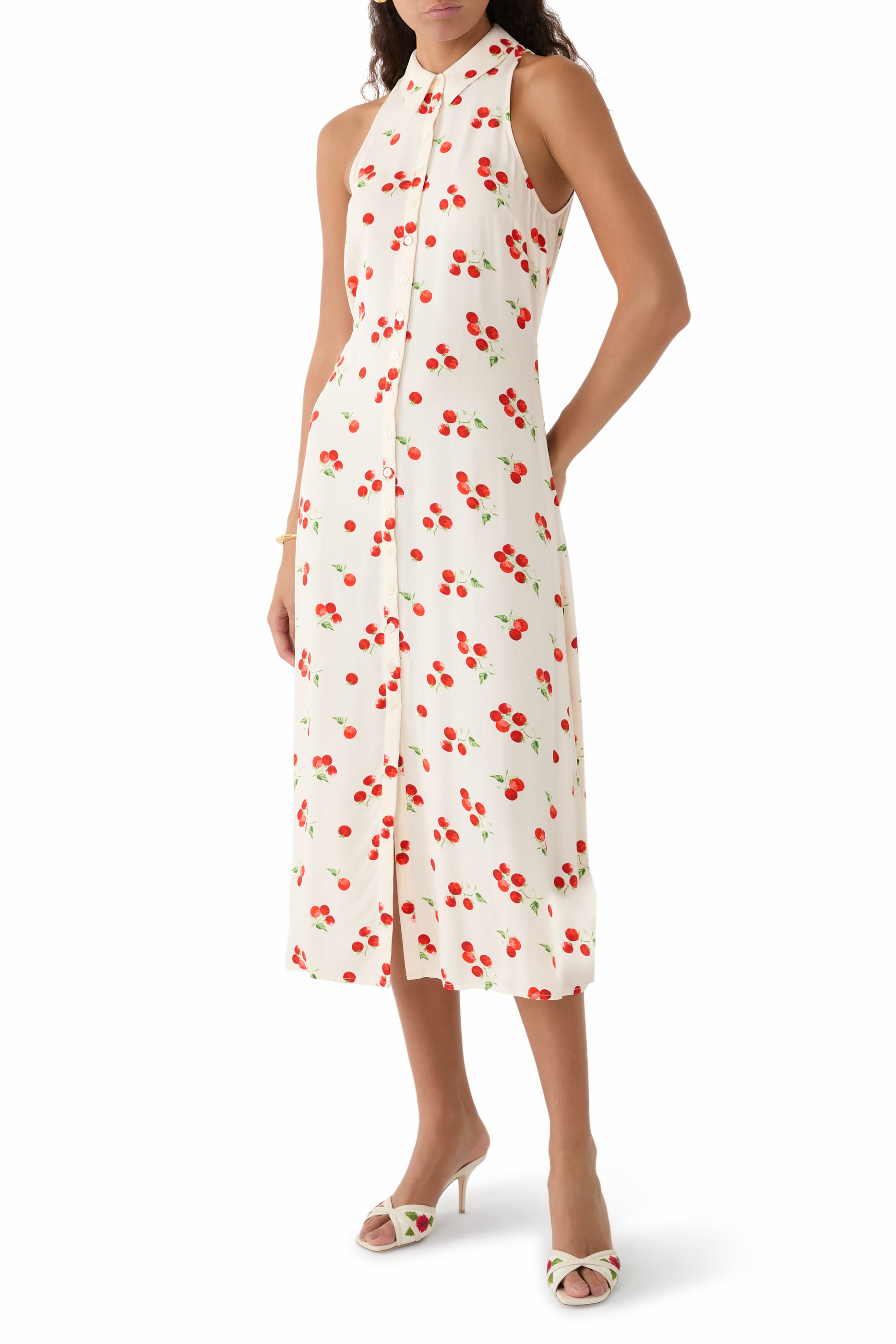 Sark Tomato Print Midi Dress