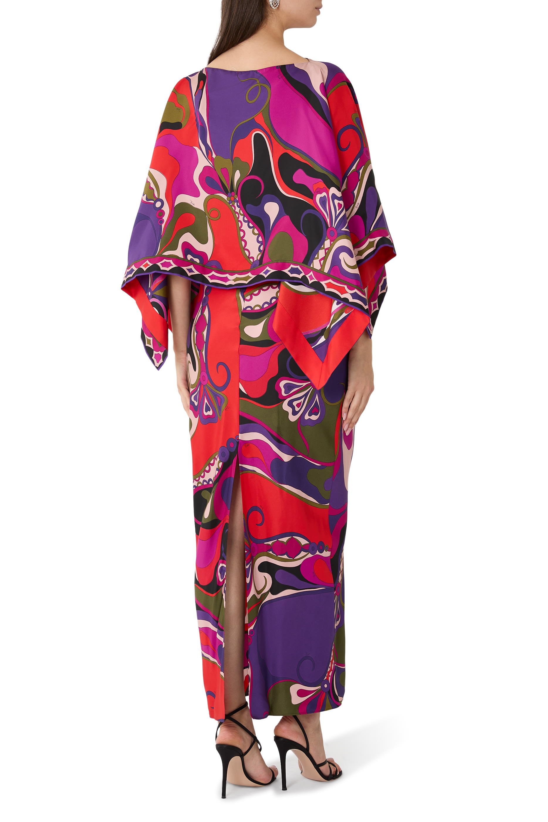 Orchidee Print Long Dress