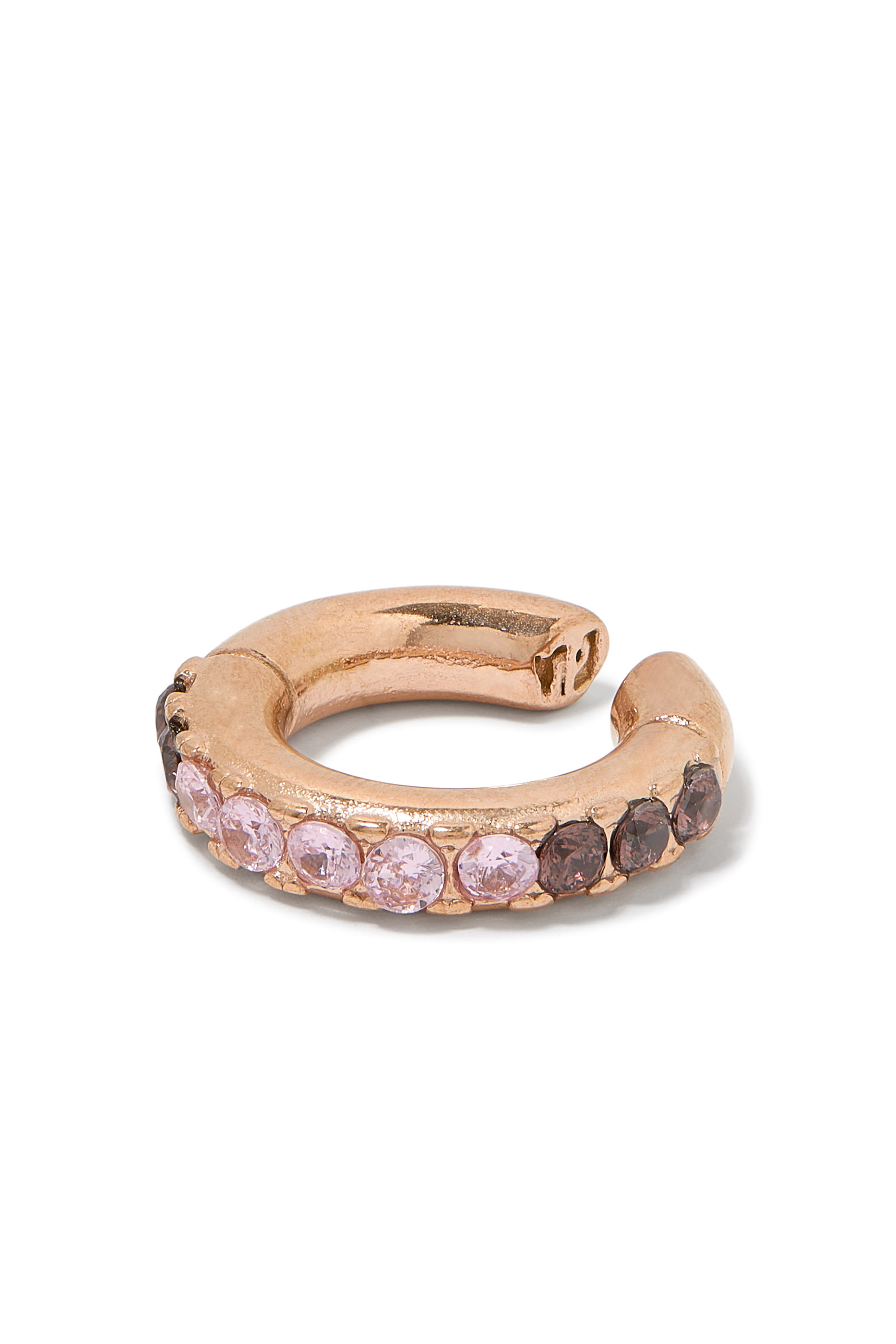 Round Ear Cuff,  Silver-Plated Stainless Steel & Zirconium Oxides