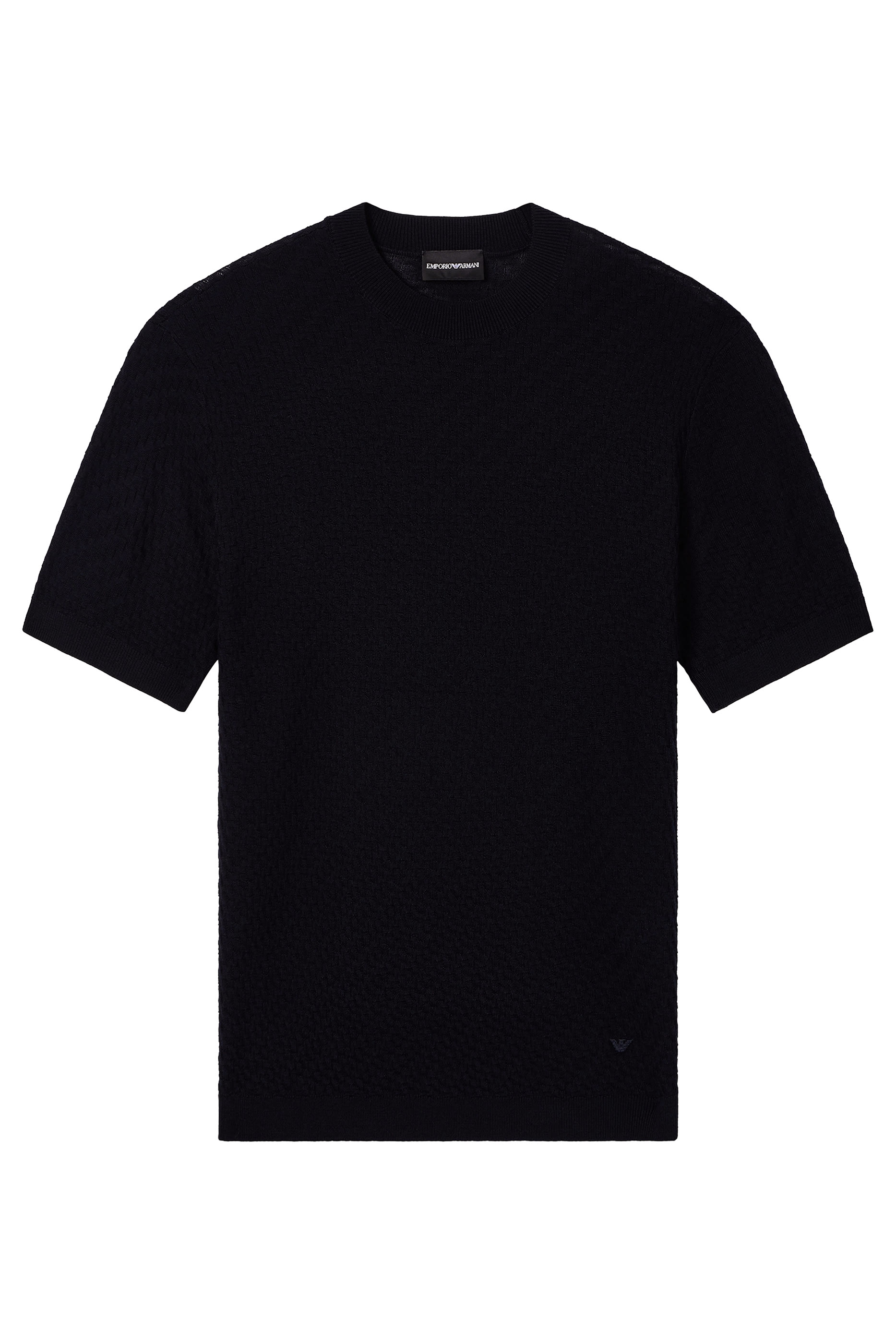 Knit Short Sleeves Herringbone T-Shirt