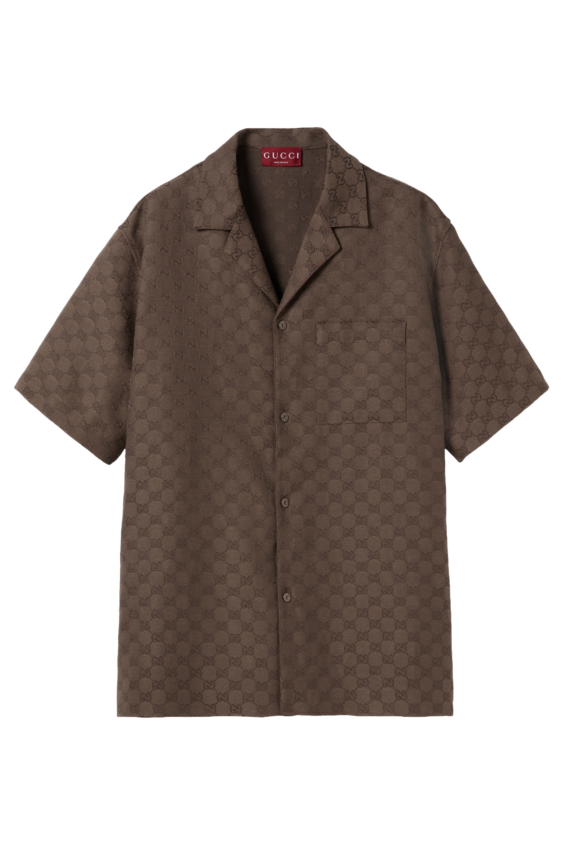 GG Canvas Linen Blend Bowling Shirt