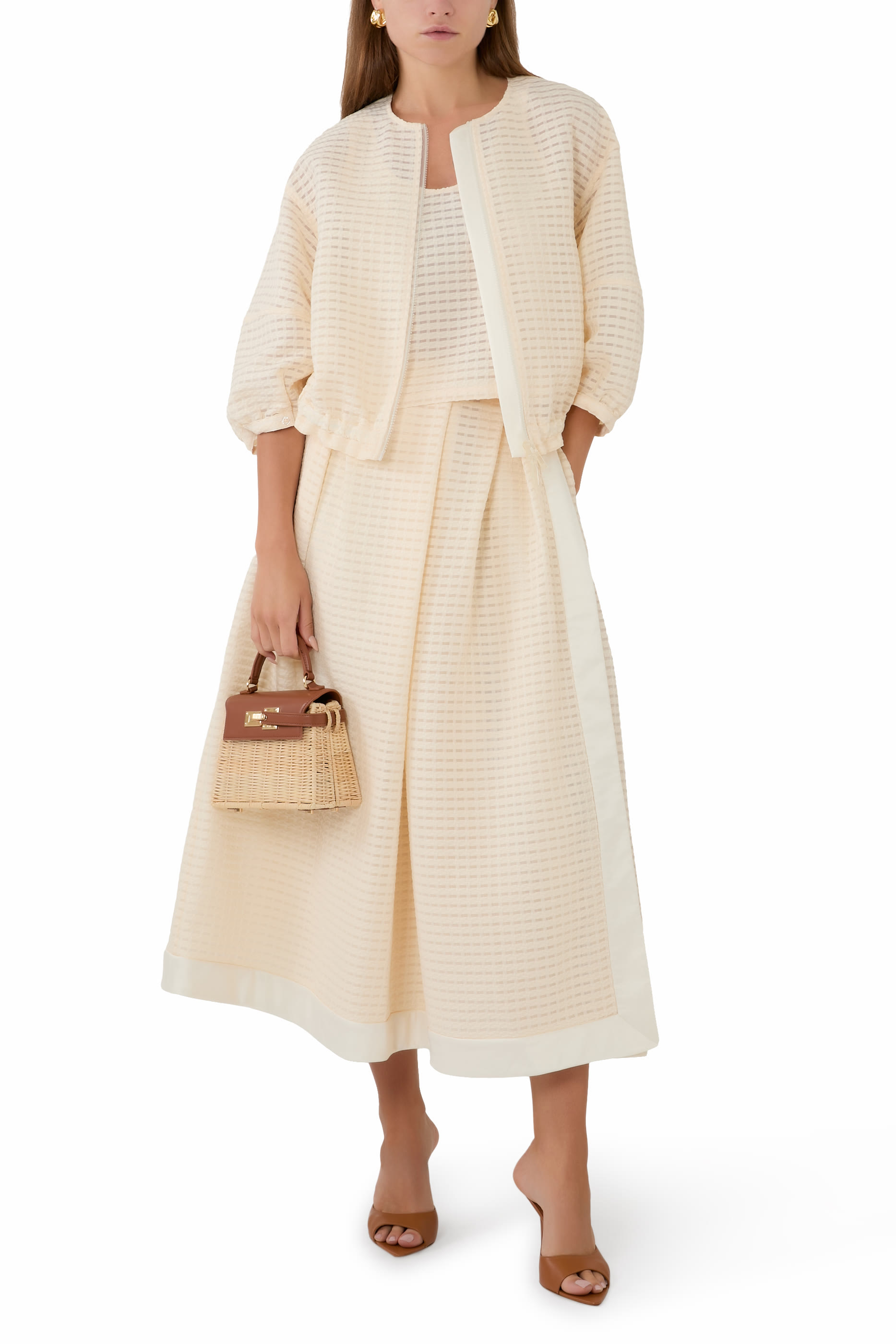 3d Vichy Jacquard Skirt