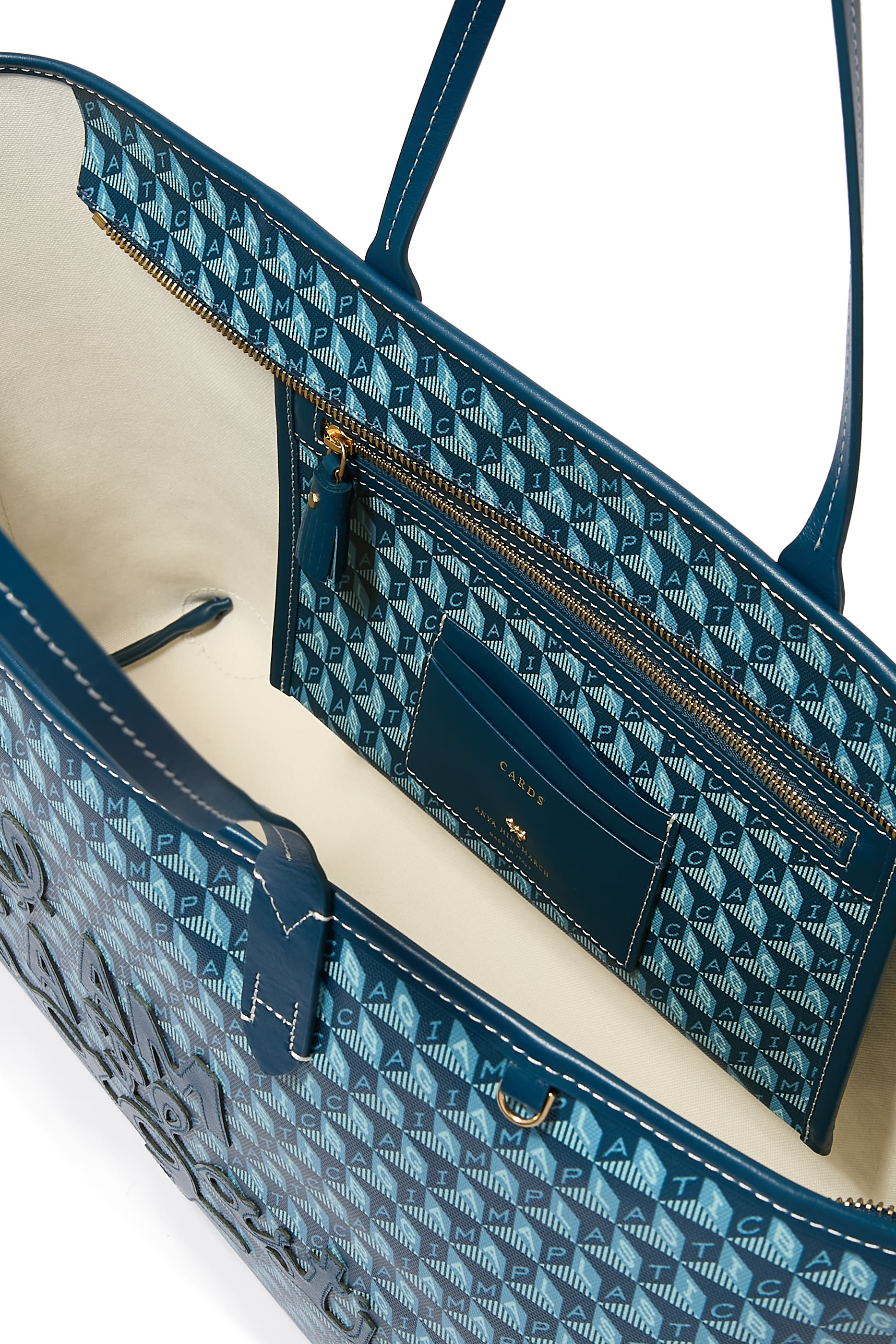  I Am A Plastic Bag Zipped Motif Tote 