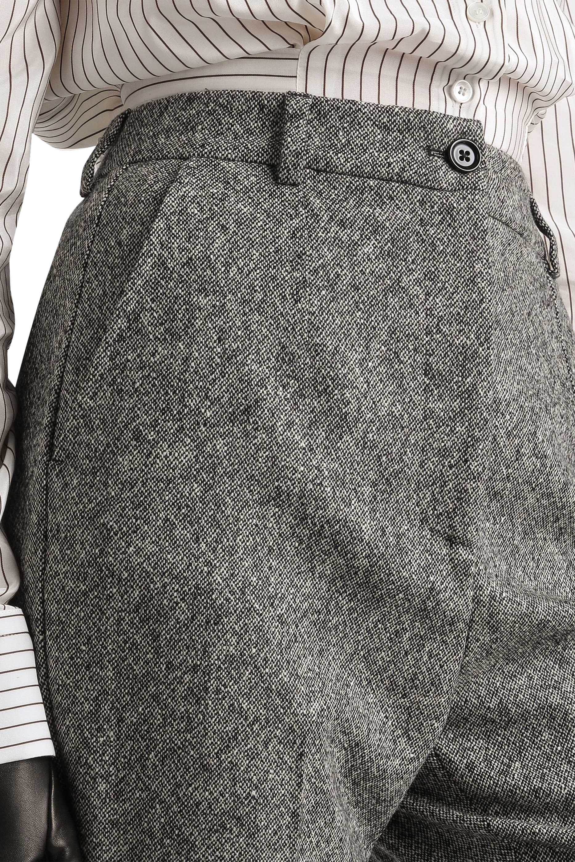 Dotted Print Wool Trousers