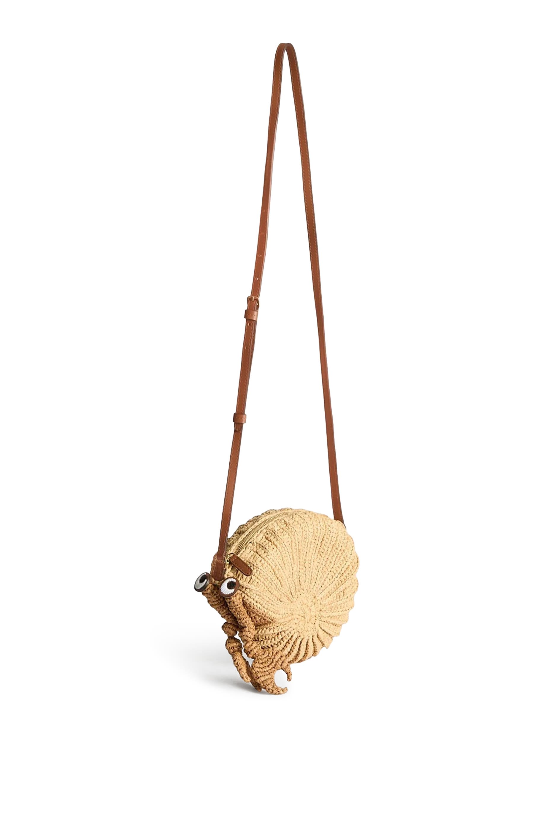 Raffia Hermit Crab Crossbody Bag