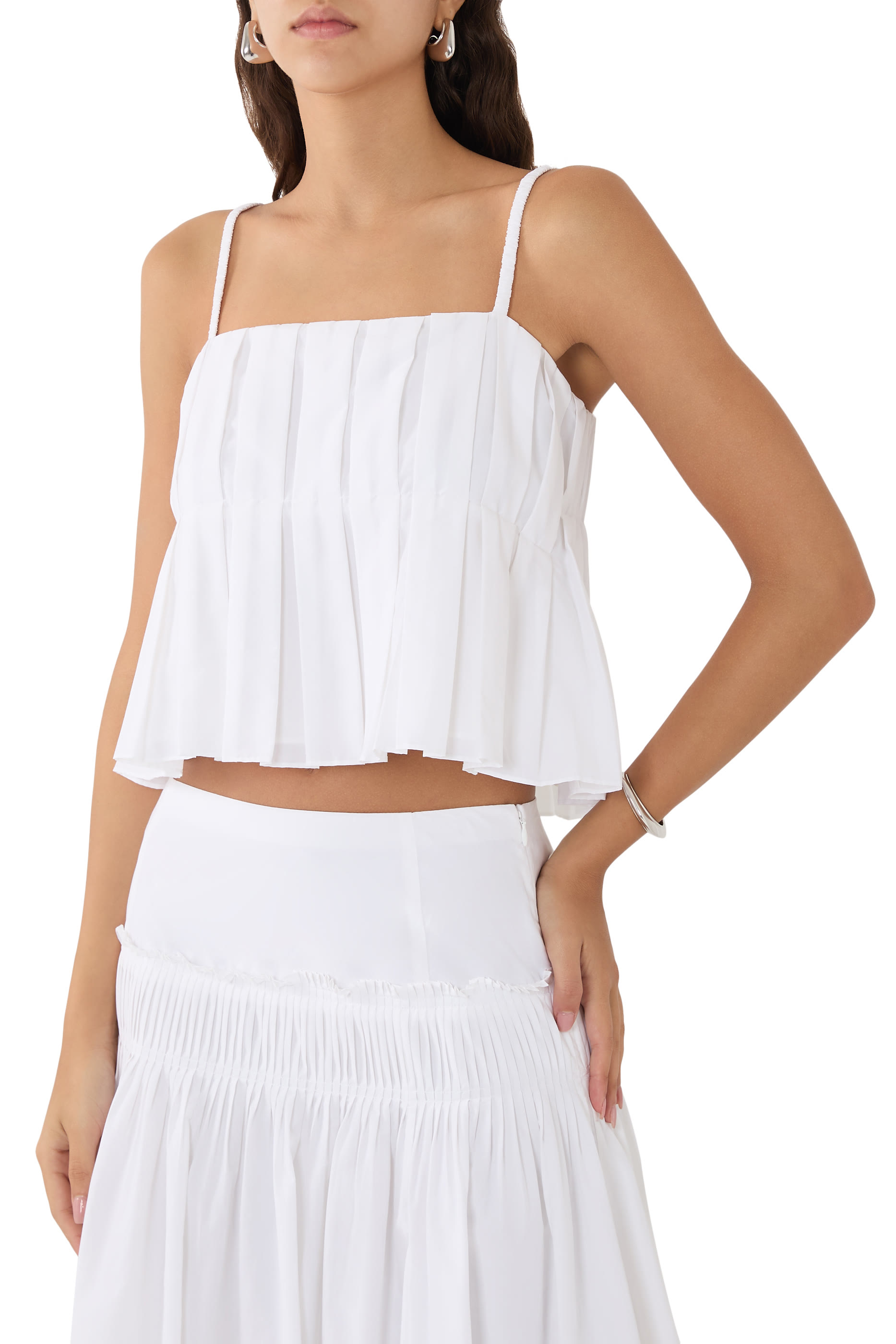  Pleated Camisole in Cotton-Blend