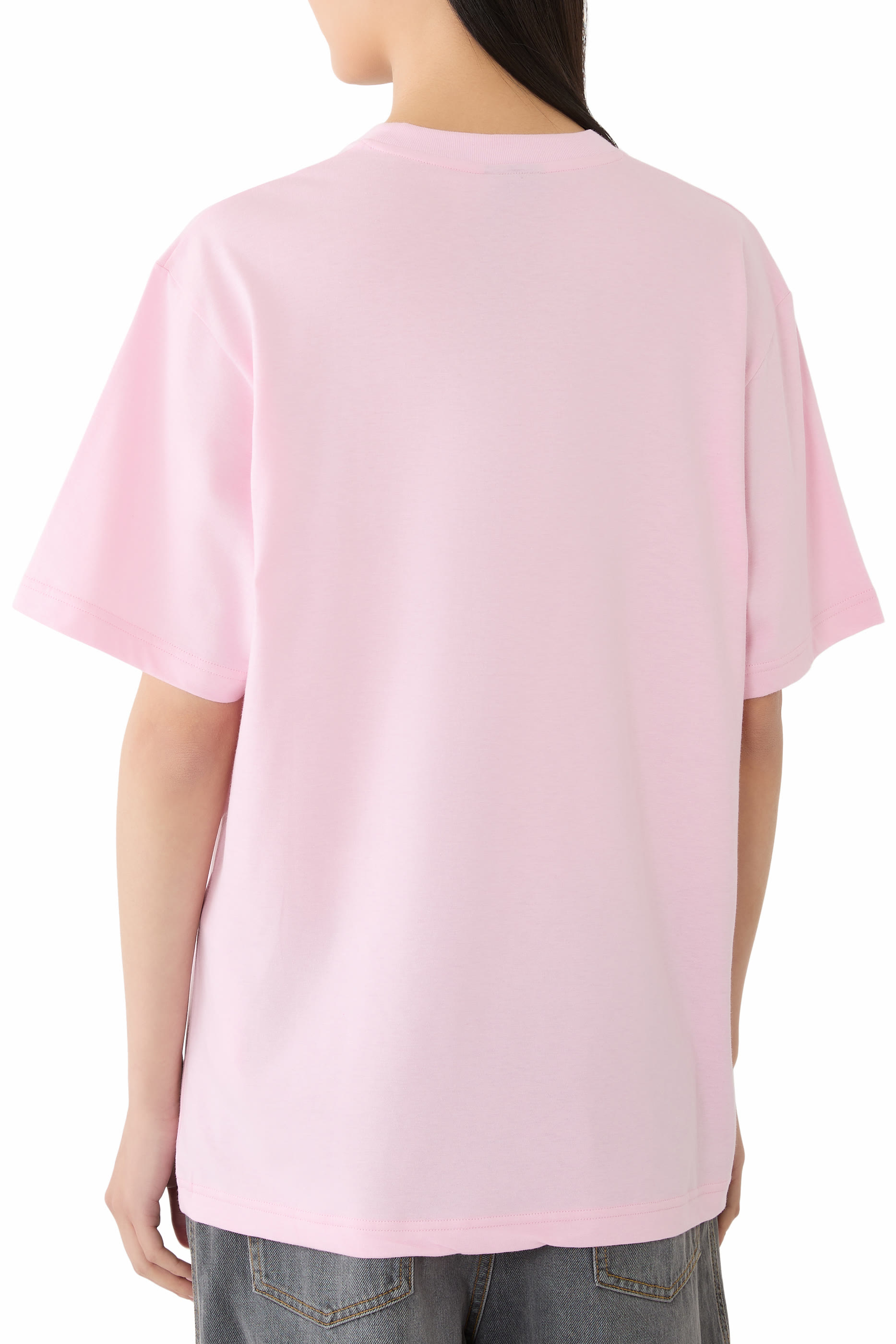 Cotton Jersey & Silk T-Shirt with Print 